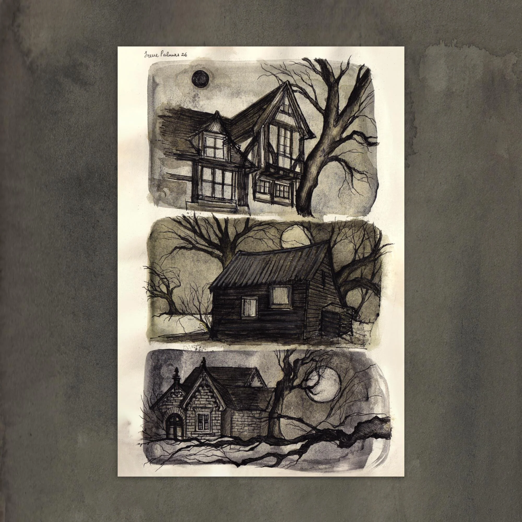 "Spooky scenes" - Postcard print