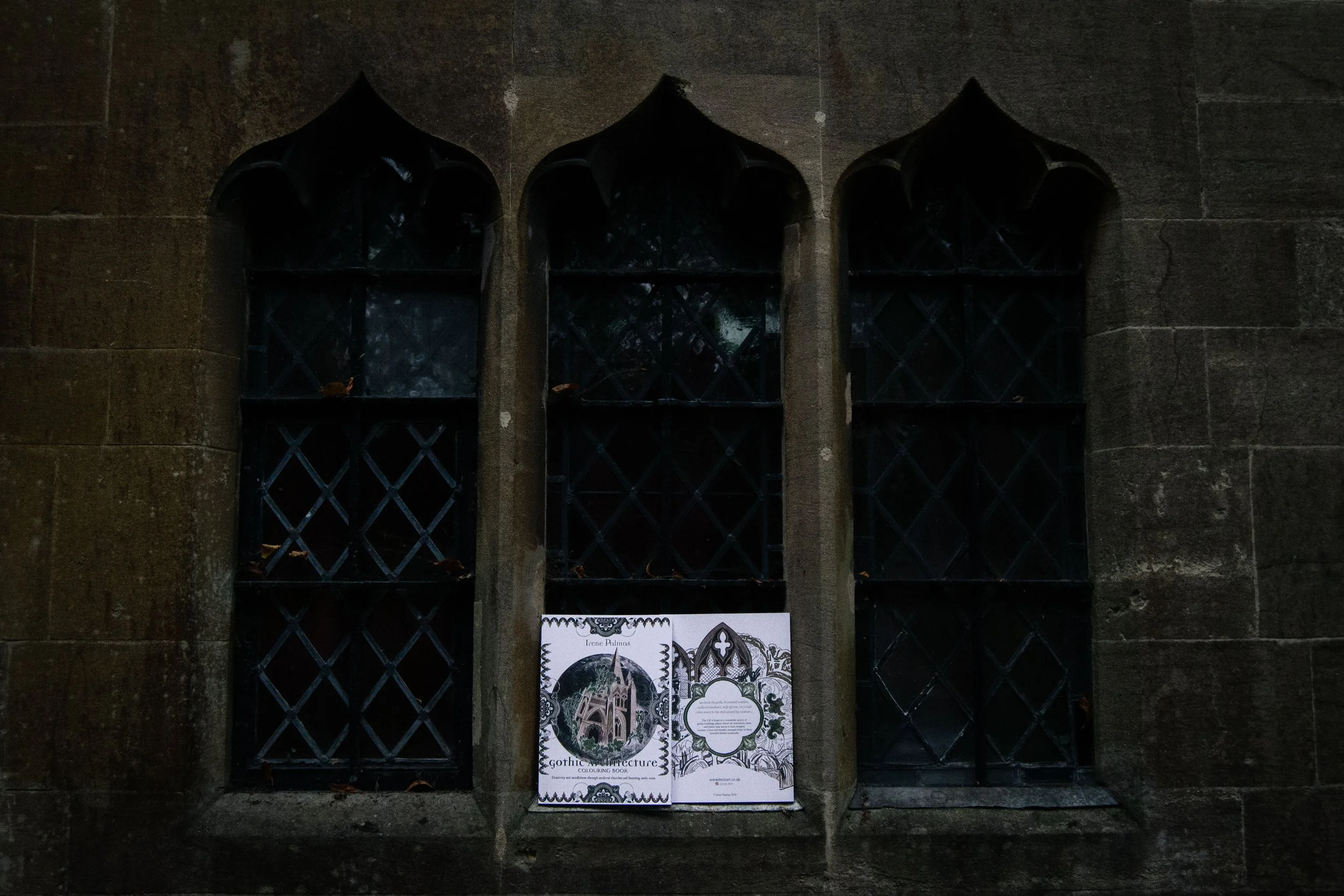 gothic architecture colouring book. Mindfulness through British landmarks. Medieval castles, churches, ruins.