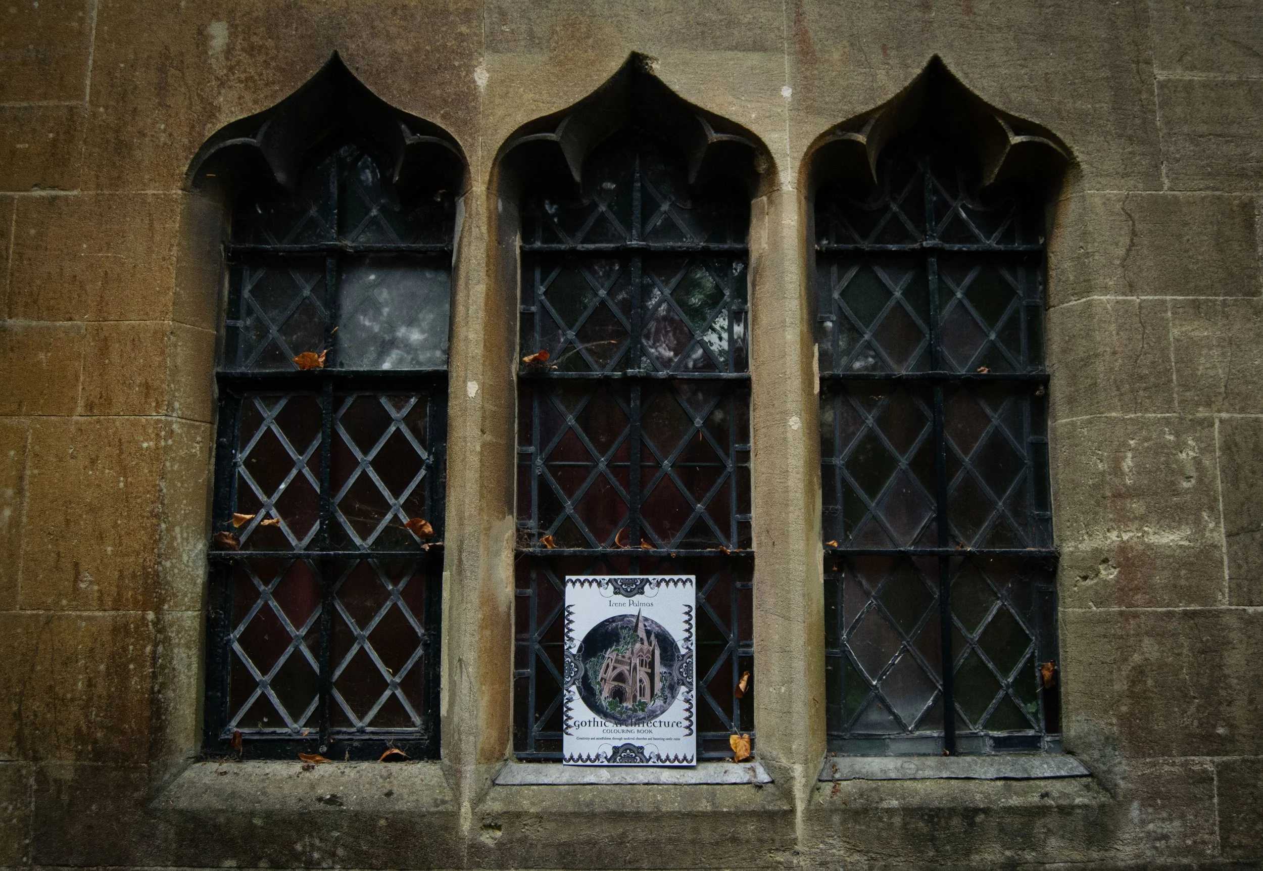 gothic architecture colouring book. Mindfulness through British landmarks. Medieval castles, churches, ruins.