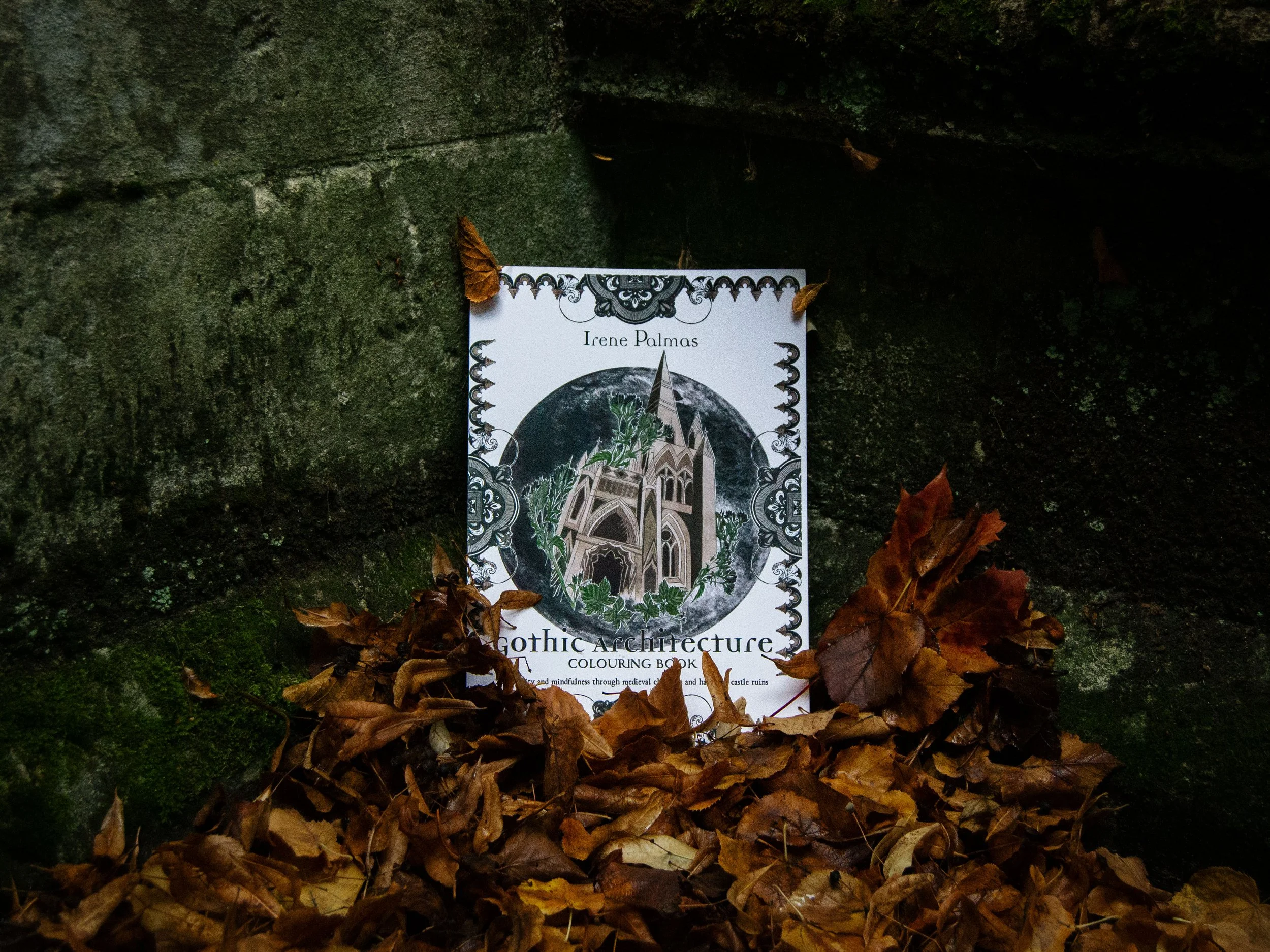 gothic architecture colouring book. Mindfulness through British landmarks. Medieval castles, churches, ruins.