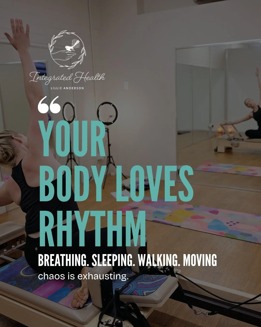 Breathing has rhythm.
Walking has rhythm.
Sleep has rhythm.
Movement has rhythm.

And when life gets chaotic&hellip;
our bodies feel it.

This is one of the reasons movement can feel so grounding.

Not because we&rsquo;re punishing ourselves into fit