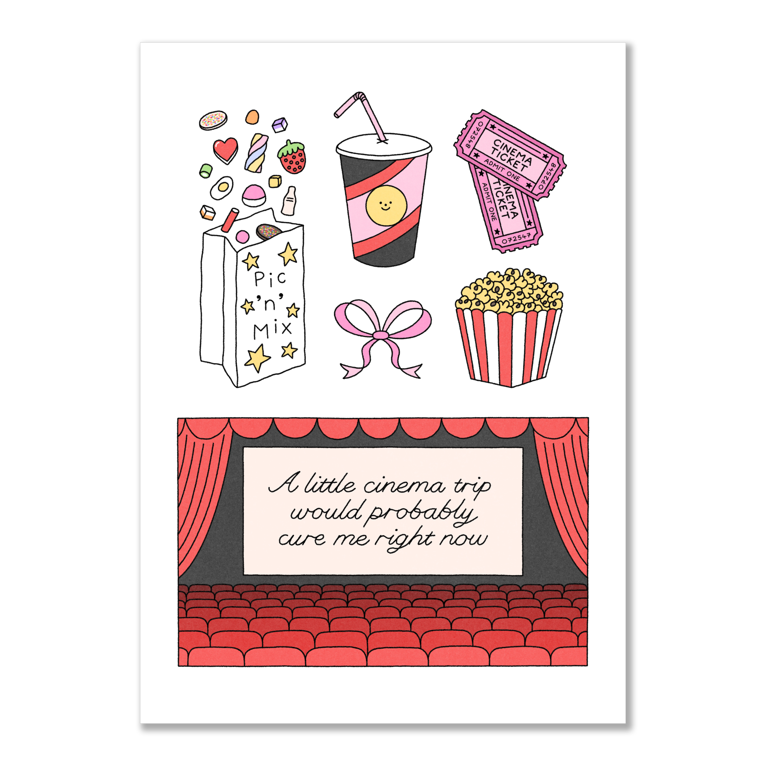 A Little Cinema Trip Fine Art Print A5/A4/A3