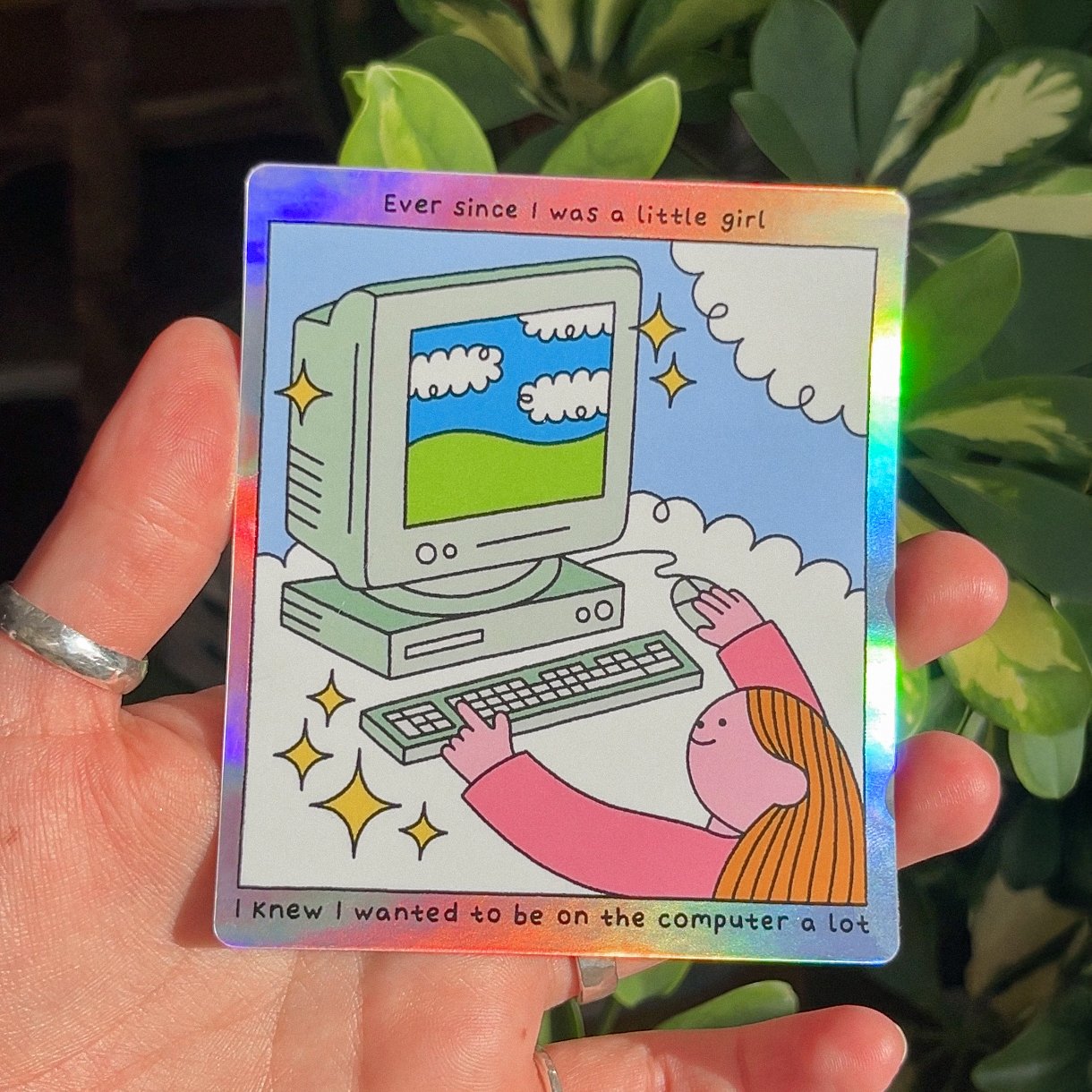 The Family Computer Holographic Vinyl Sticker