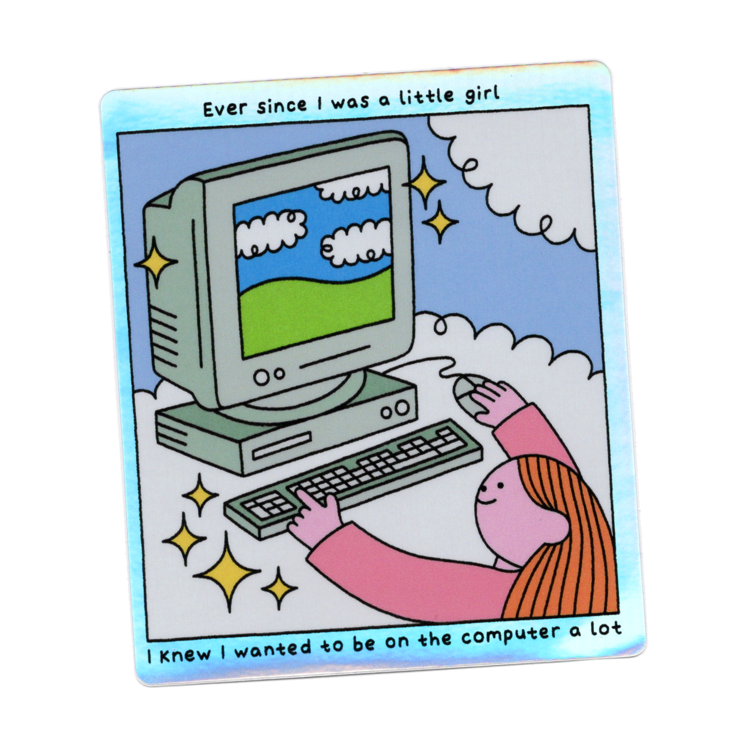 The Family Computer Holographic Vinyl Sticker