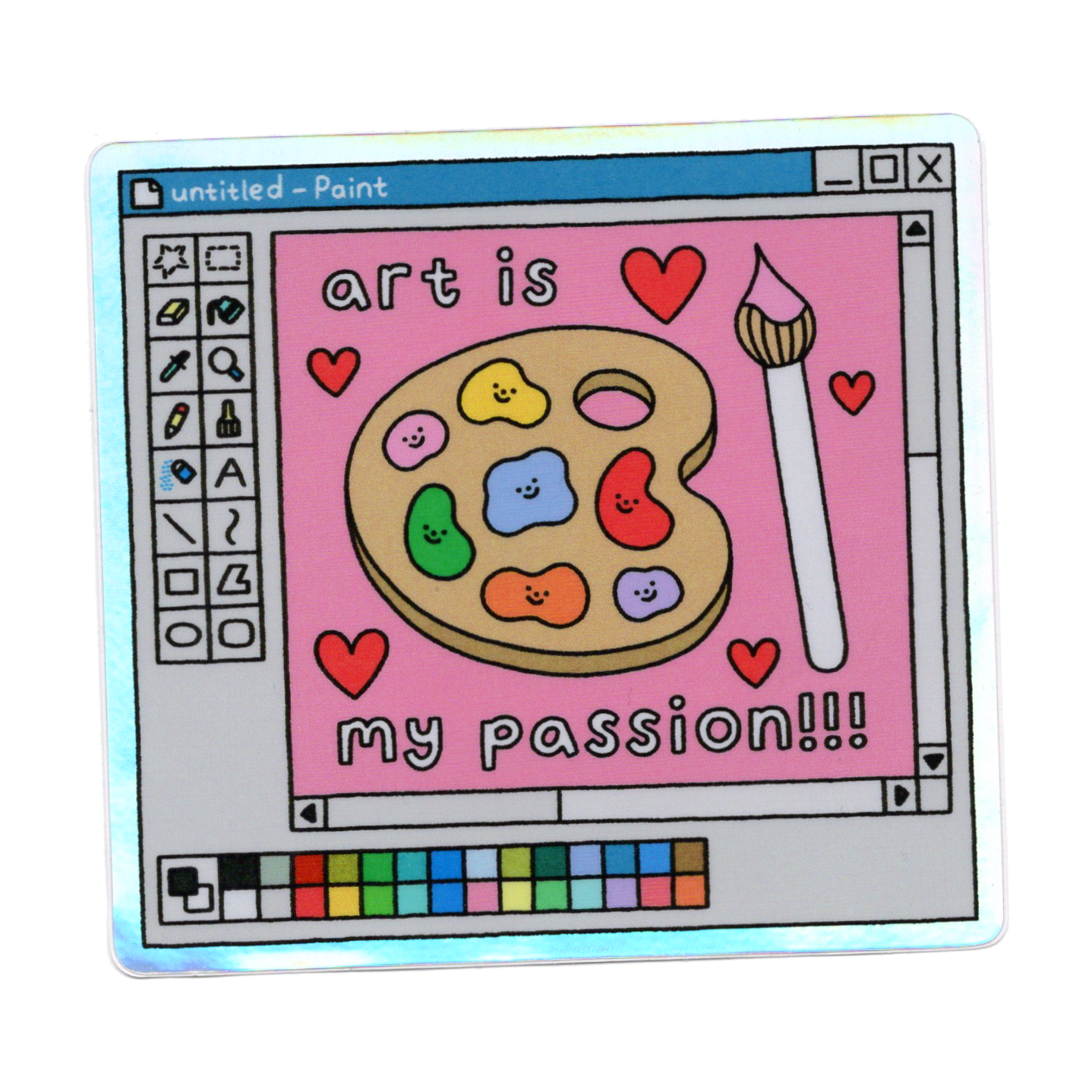 MS Paint Holographic Vinyl Sticker