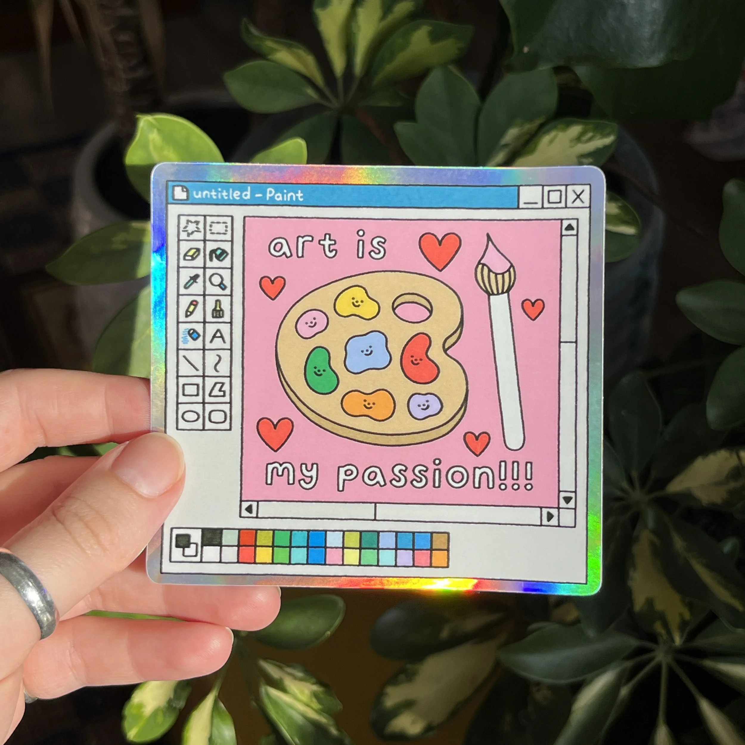 MS Paint Holographic Vinyl Sticker