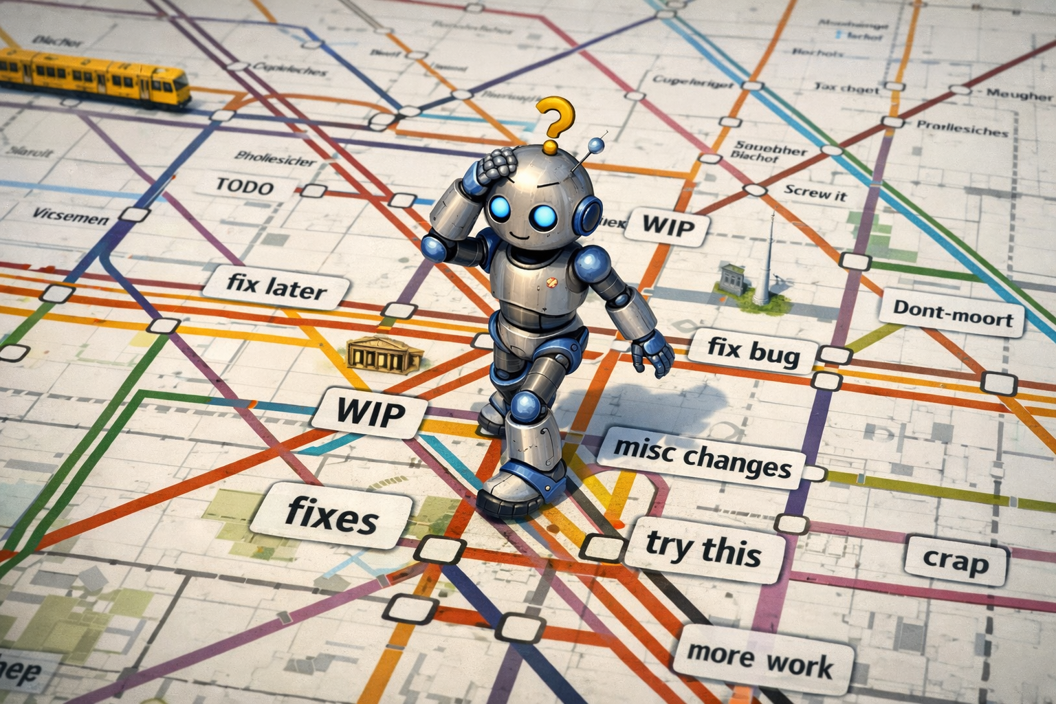  Tekoäly suoltaa koodia, mutta ymmärtääkö se Gittiä?