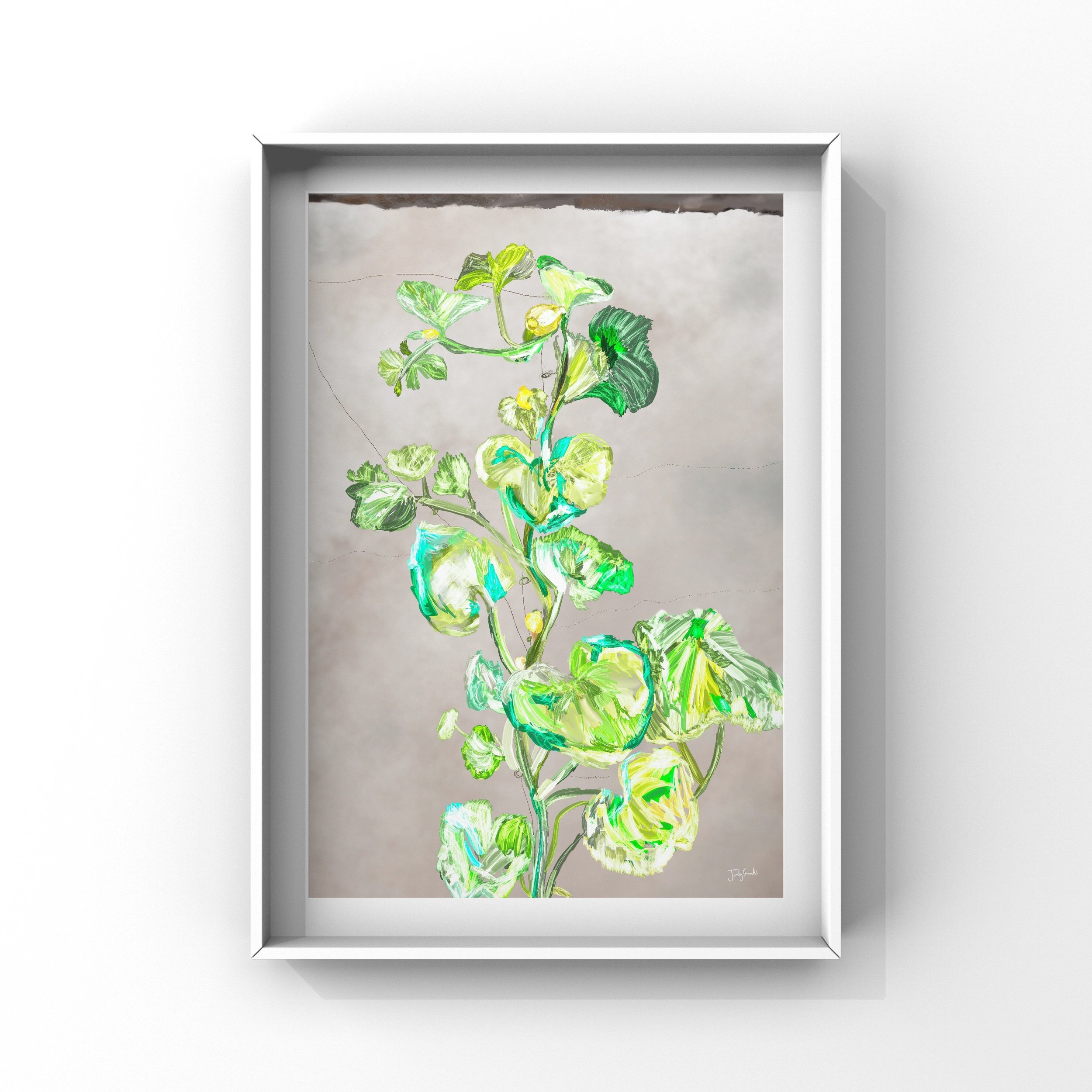 Kuri Squash Plant Giclée Print, Botanical Art, Digital Drawing, Autumn Decor, Fine Art, Kitchen Wall Art, Nature-Inspired, Modern Home Decor