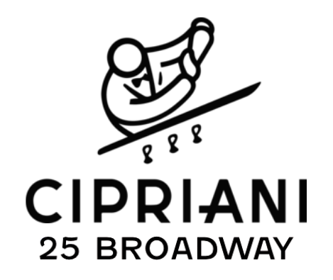 Logo for Cipriani 25 Broadway featuring a stylized fish above the text.