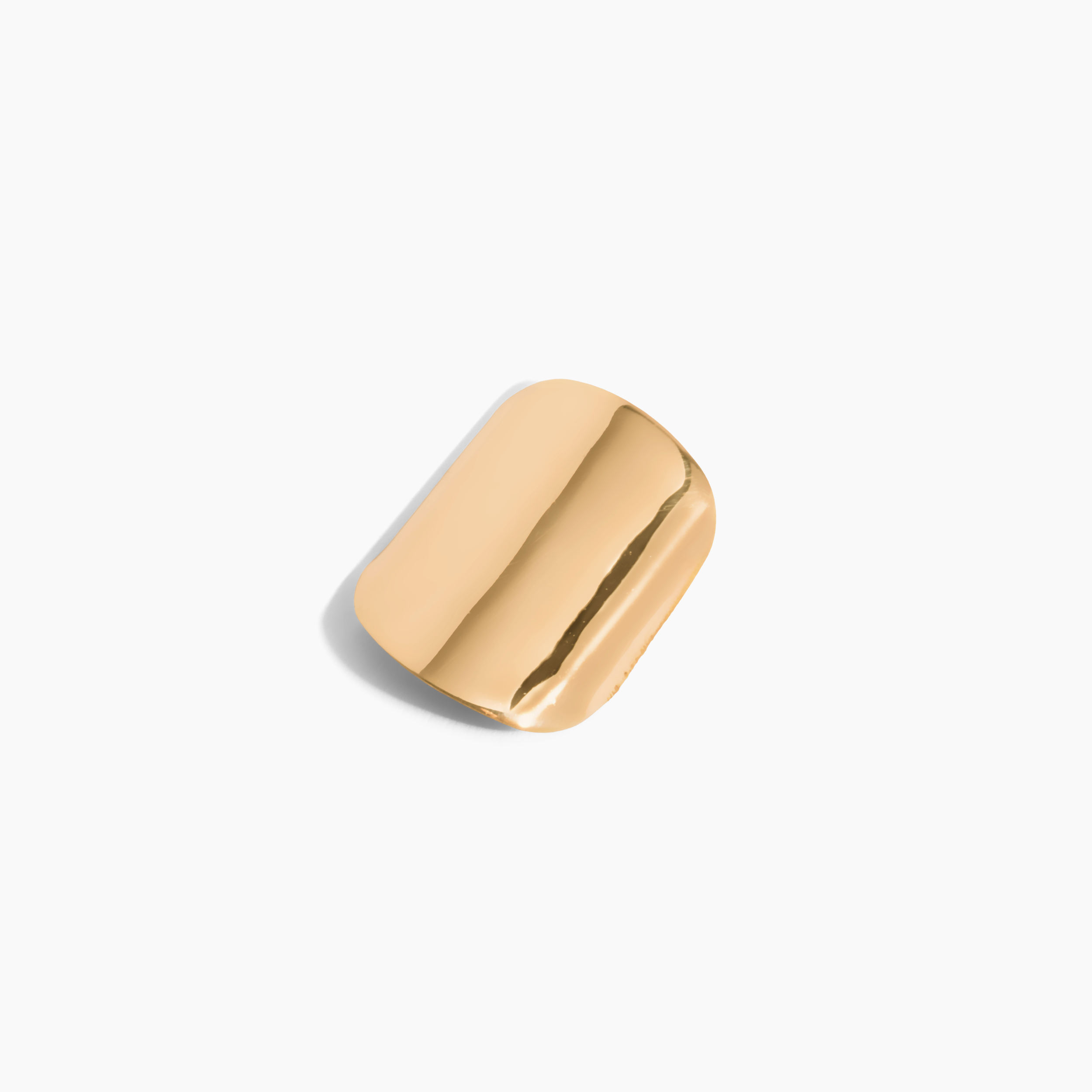 14k yellow gold nail close-up, mirror finish