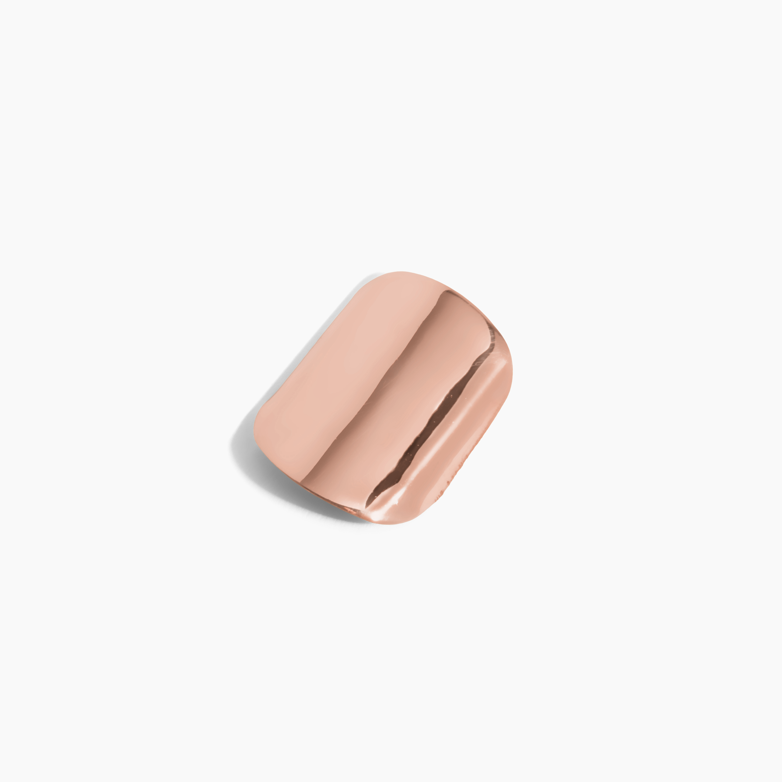 14k rose gold nail close-up, mirror finish