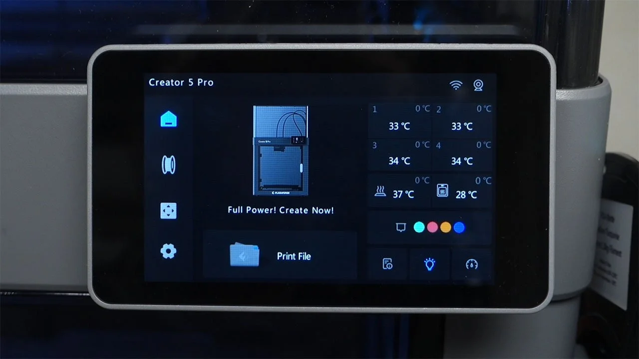 Flashforge Interface Flashforge Creator 5 Pro: First Impressions — LT3D