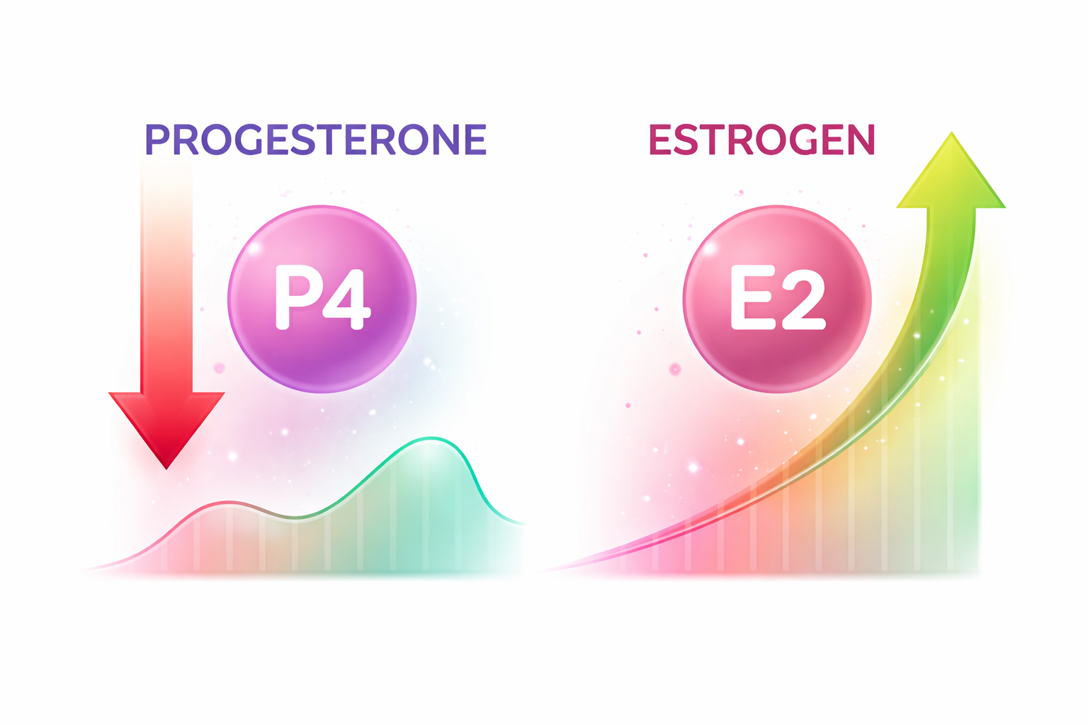 Low progest and high estrogen