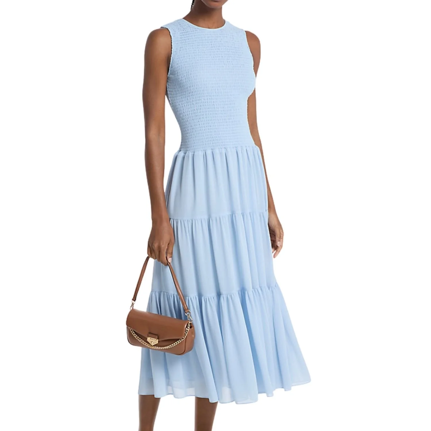 Smocked Georgetter Midi Dress - Michael Kors