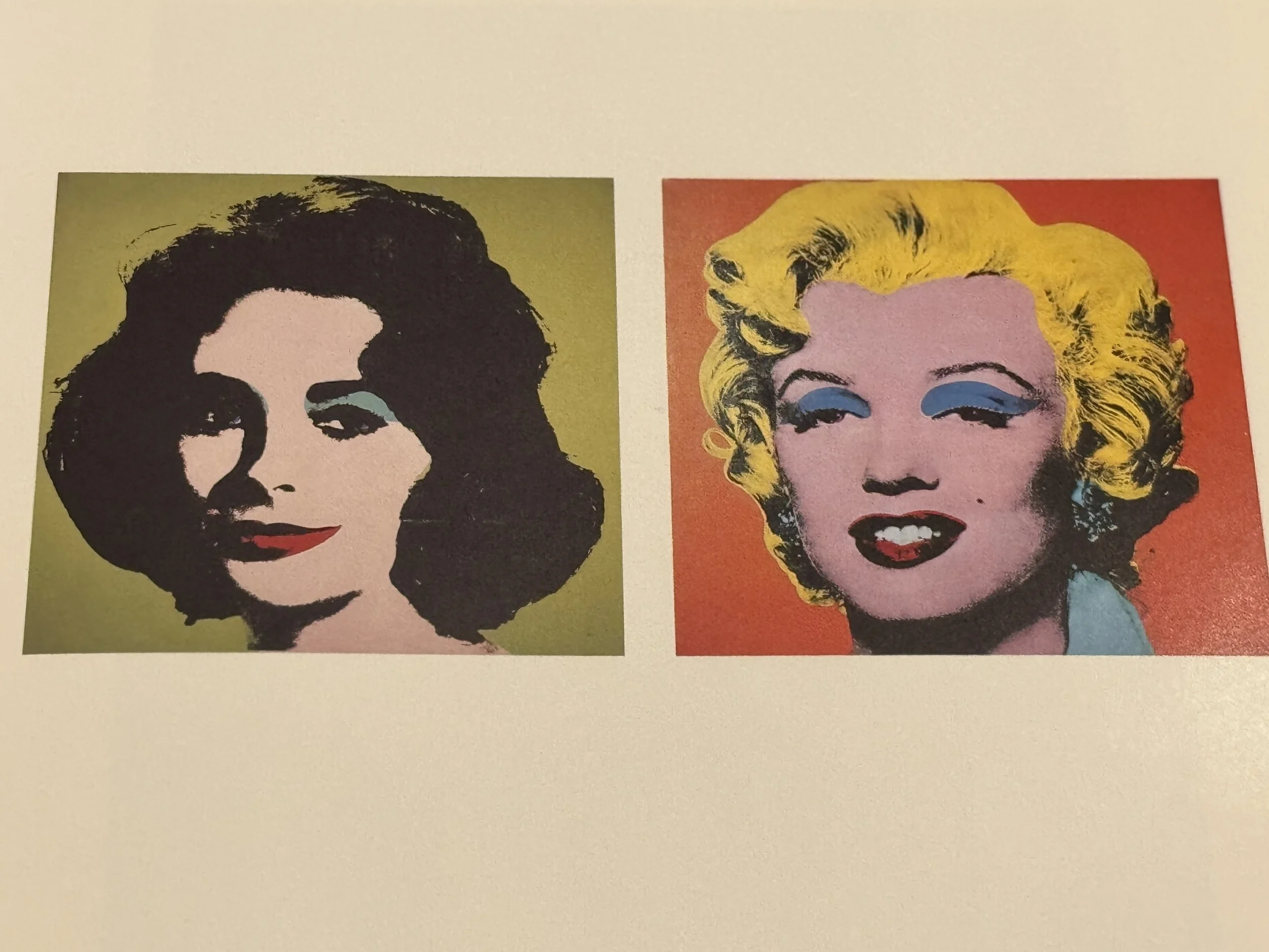 Colorful pop-art portraits in the style of Andy Warhol, showcasing bold screen-print techniques and vibrant contrasting colors.