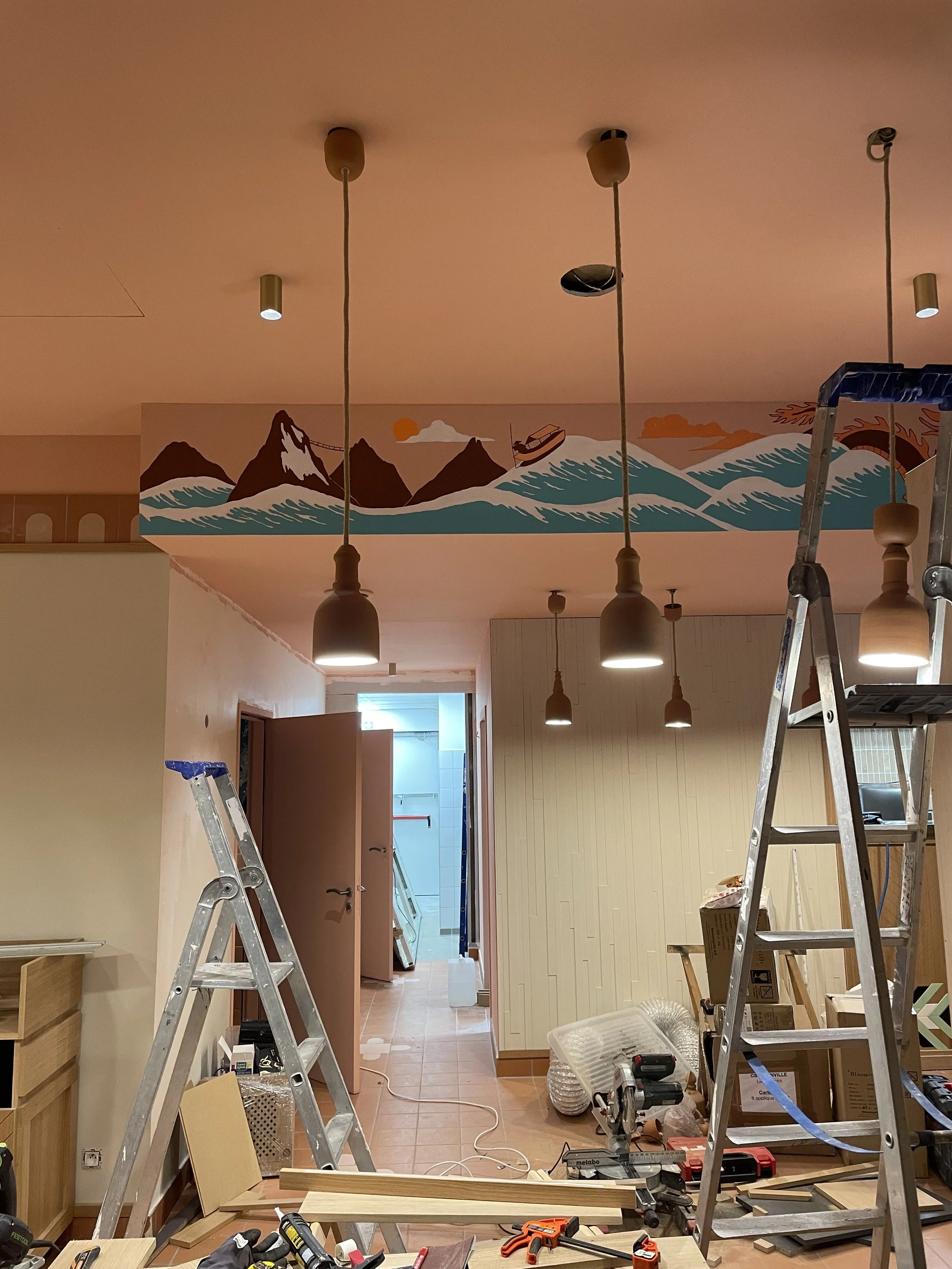 Fresque pour le restaurant Côté Sushi de Thionville, novembre 2025
Acrylique, 1m x 8m