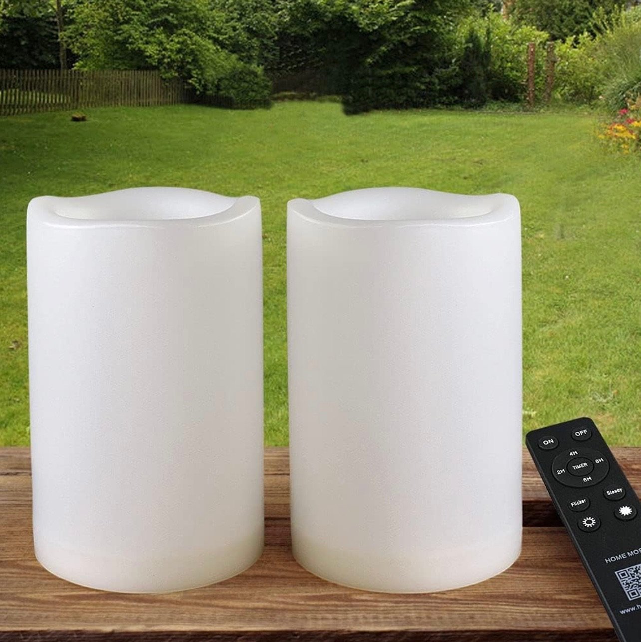 Small LED Warm Pillar Candle $4