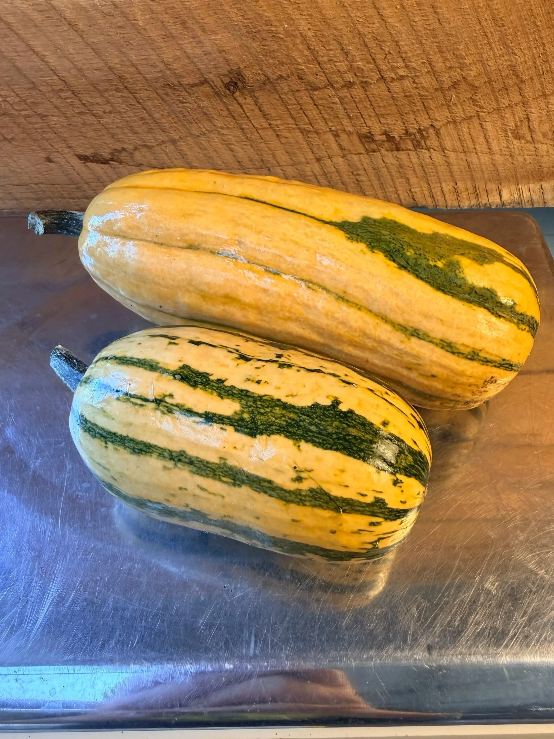 Winter Squash   Delicata - 1 to 2 squash per share Availability - Moderate 100+