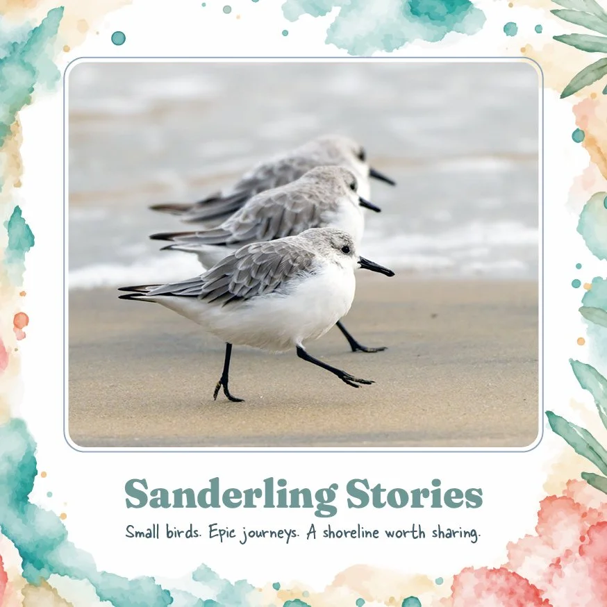 Sanderling Stories: a new free illustrated booklet celebrating small birds, epic journeys and a shoreline worth sharing.