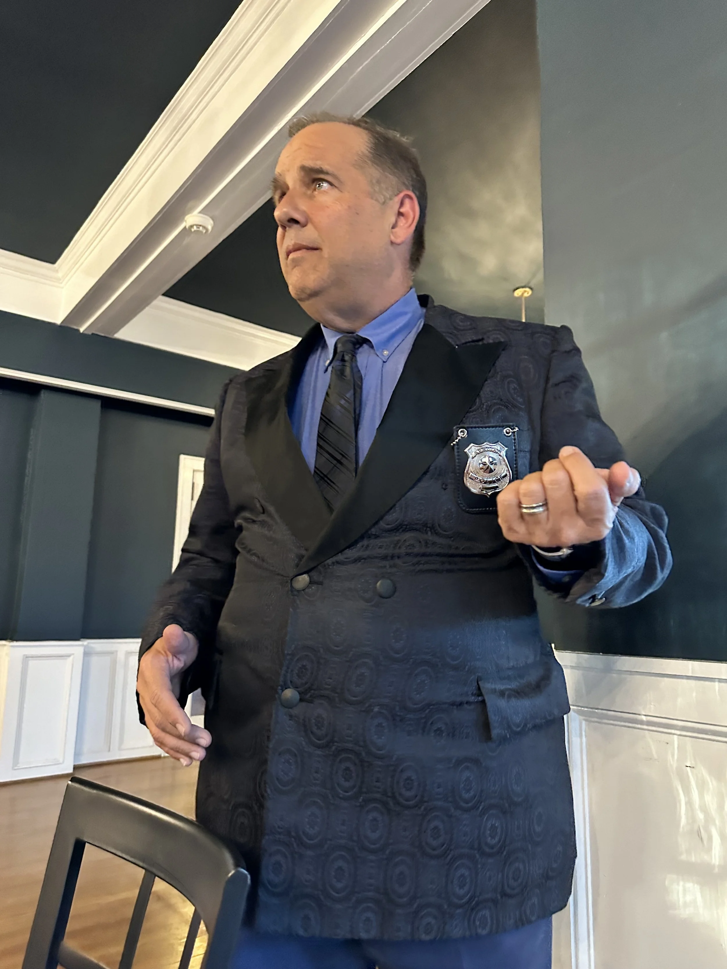 Detective giving a monologue