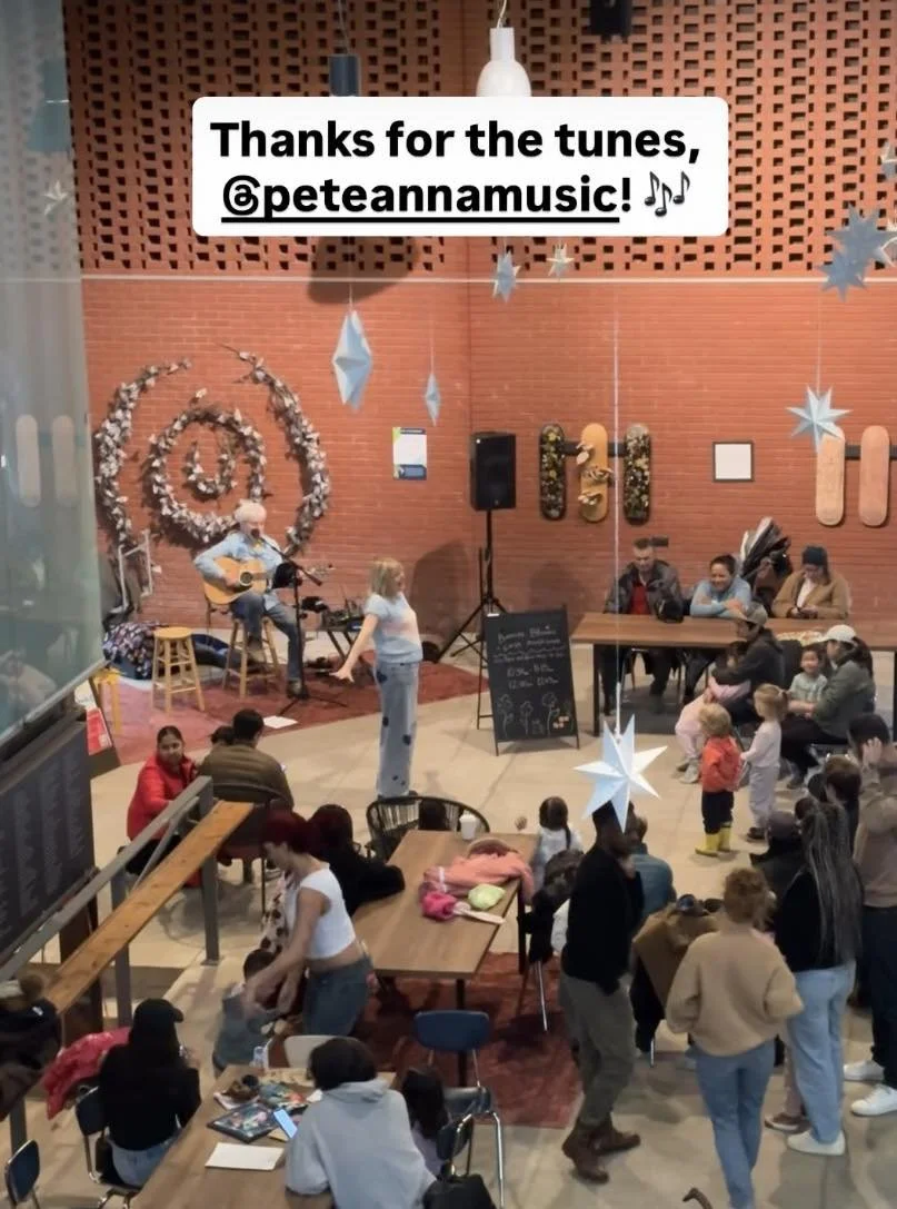 Our show 'Bunnies, Blooms & Earth Month Tunes', at Evergreen Brickworks Young Centre, Easter Sunday 2026.  photo credit:  Evergreen Brickworks.
