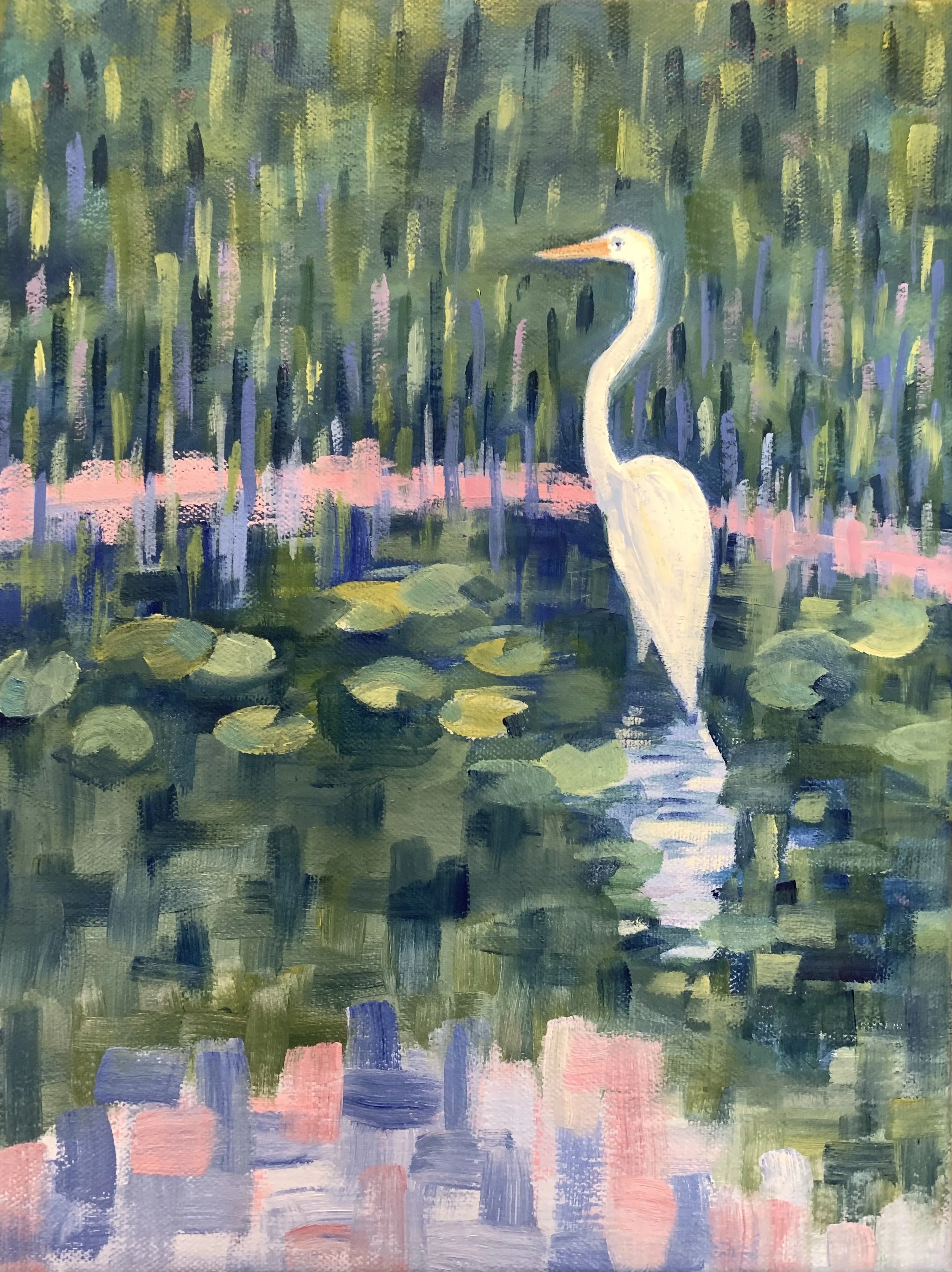 Egret on Nantucket
oil on canvas
9" x 12"
