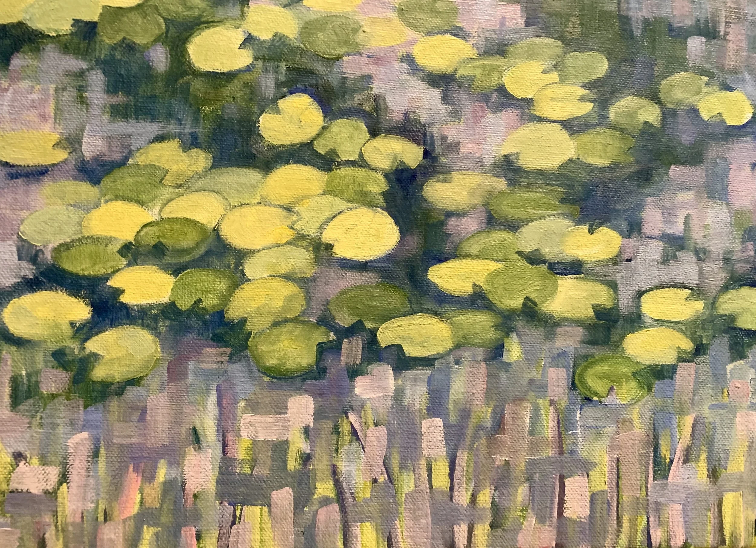 Pond behind the barn in Madison
oil on canvas
9" x 12"