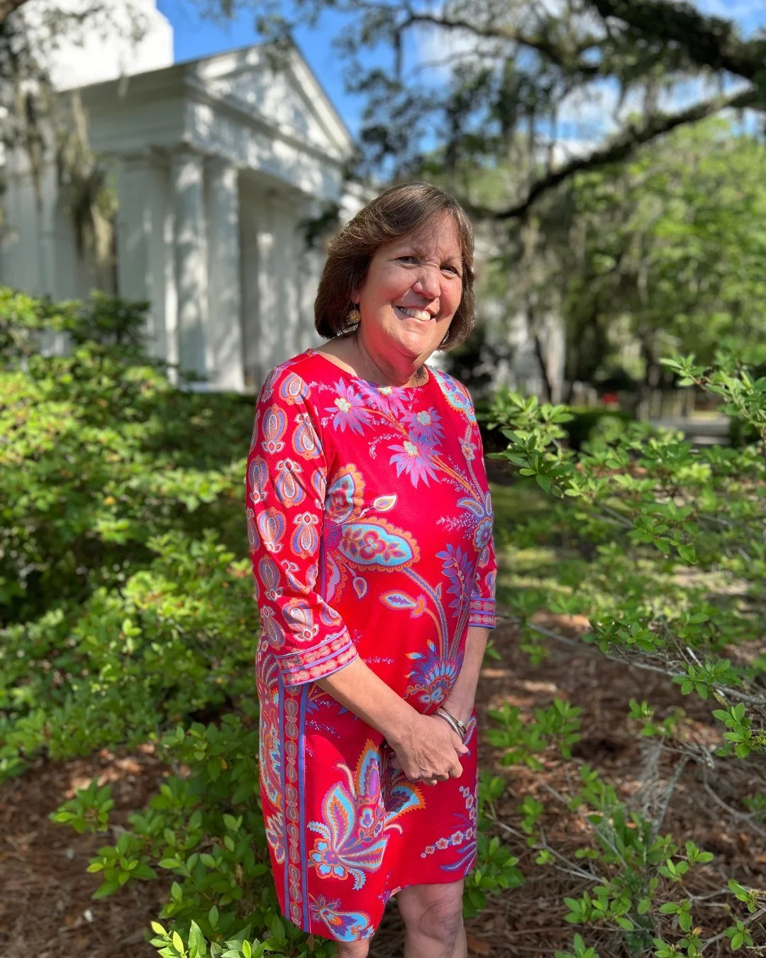 Meet Muffy Schulze - Leadership and Vestry Team!

As an integral member of our Flower Guild, Muffy brings beauty and joy to our services through her stunning floral arrangements. Her vision for Saint James is clear: a large, thriving congregation ful