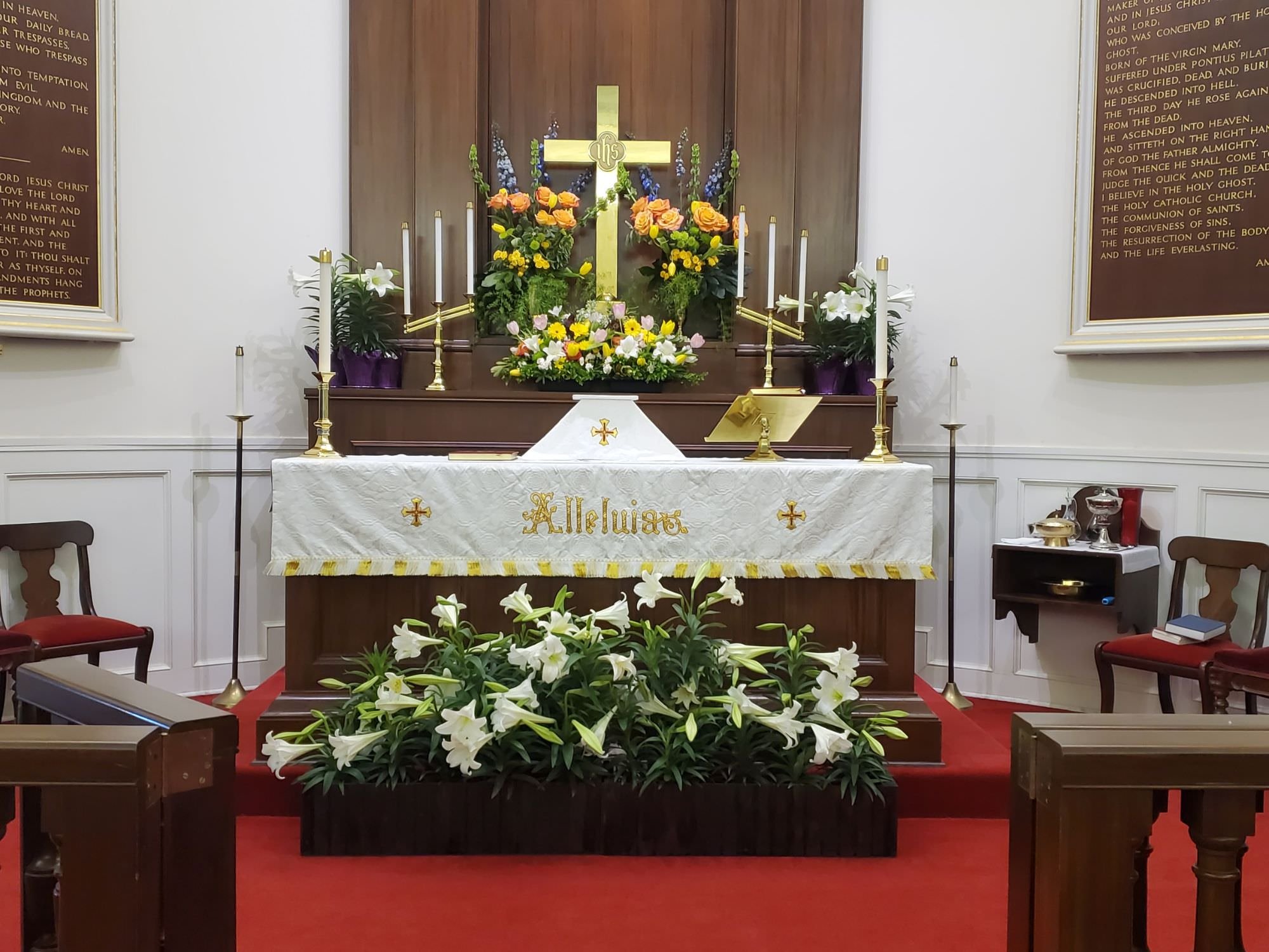 beautiful Easter lilies - Church Altar Flowers