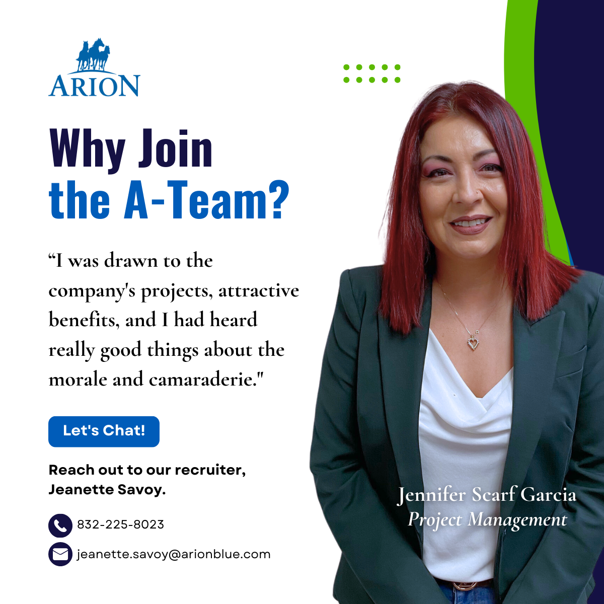 Jennifer Scarf Garcia_Why Join the A-Team_Arion.png