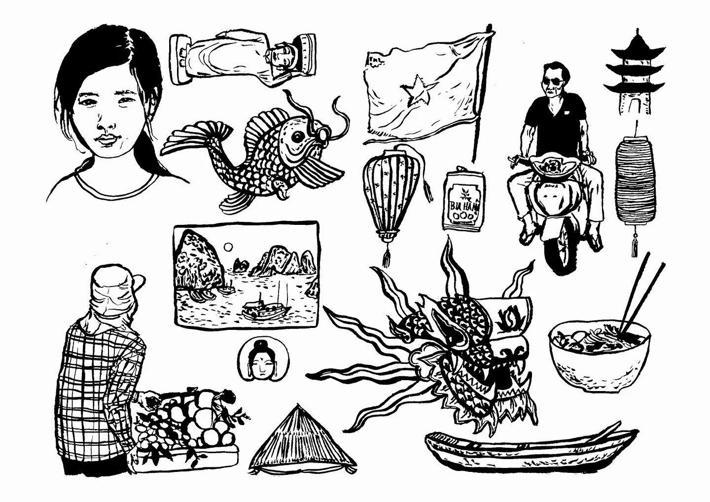 Vietnam 

S&eacute;rie kreseb pro nerealizovan&yacute; projekt
Tuž, 2023