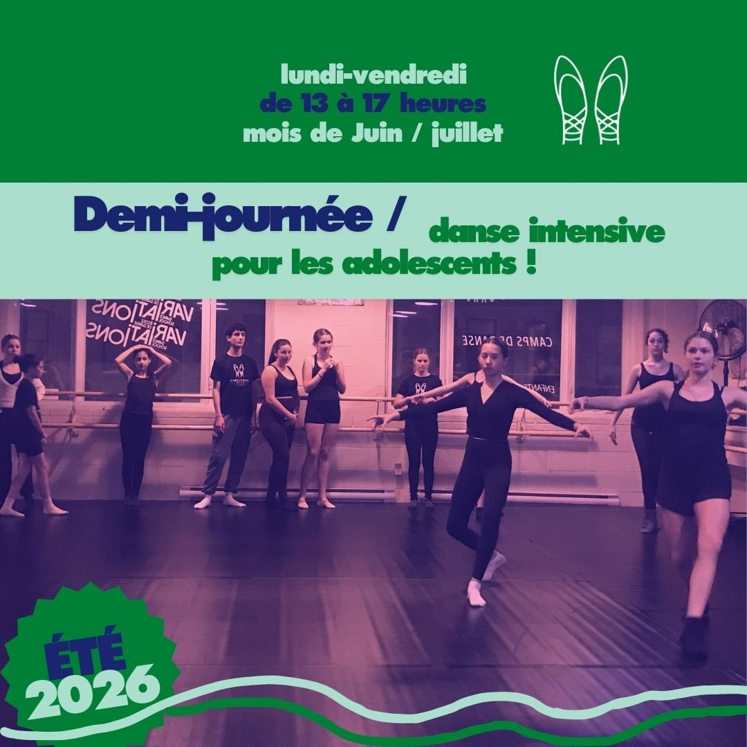 DEMI-JOURNEE INTENSIF D'ETE POUR ADOS 12ans+ (13h-17h)