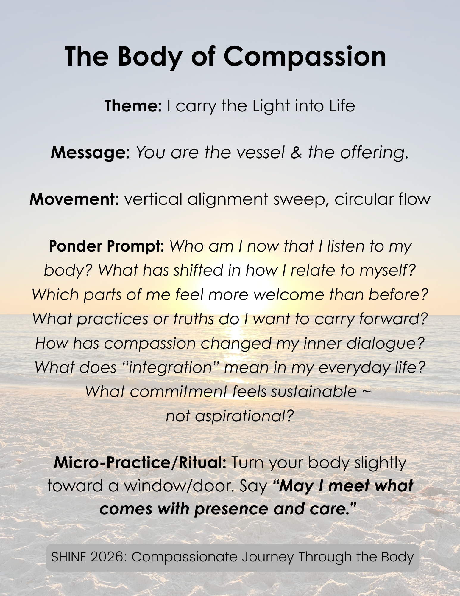 Day 33 ~ Body of Compassion