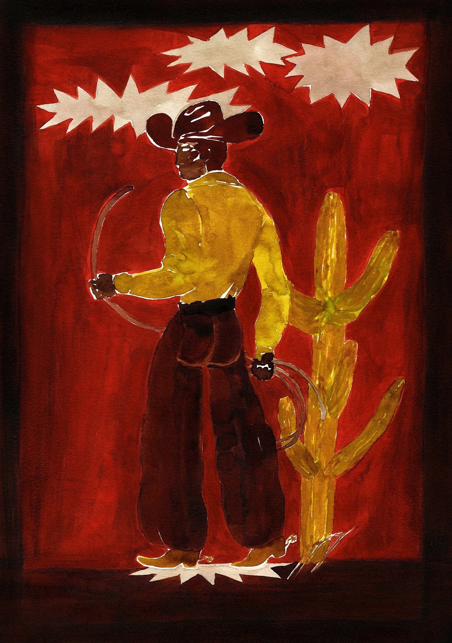Cloud Nine Cowboy by Curious Common Robyn Yeang, lasso cowboy artwork original painting