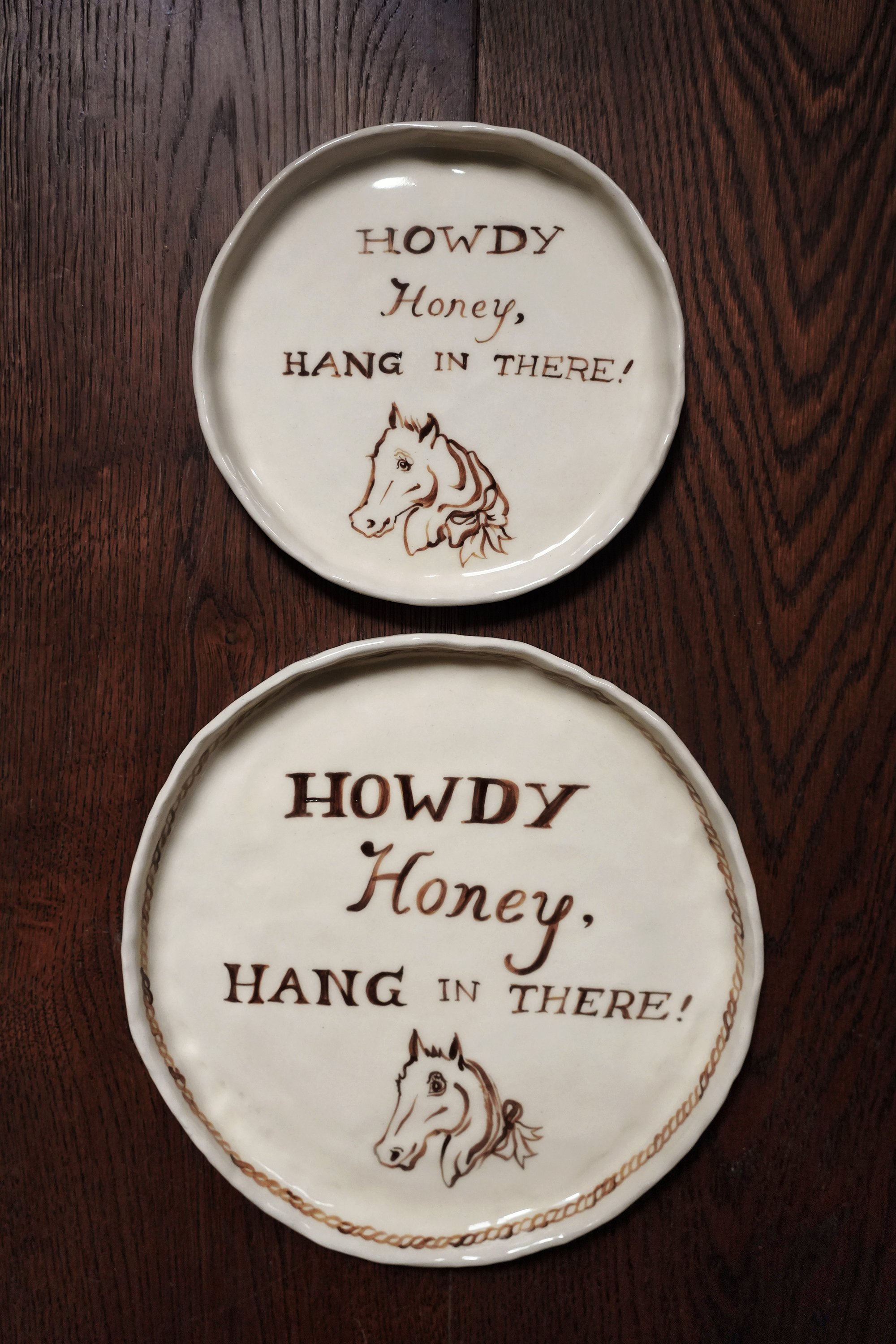 Howdy Honey Horse Plates by curiouscommon.jpg