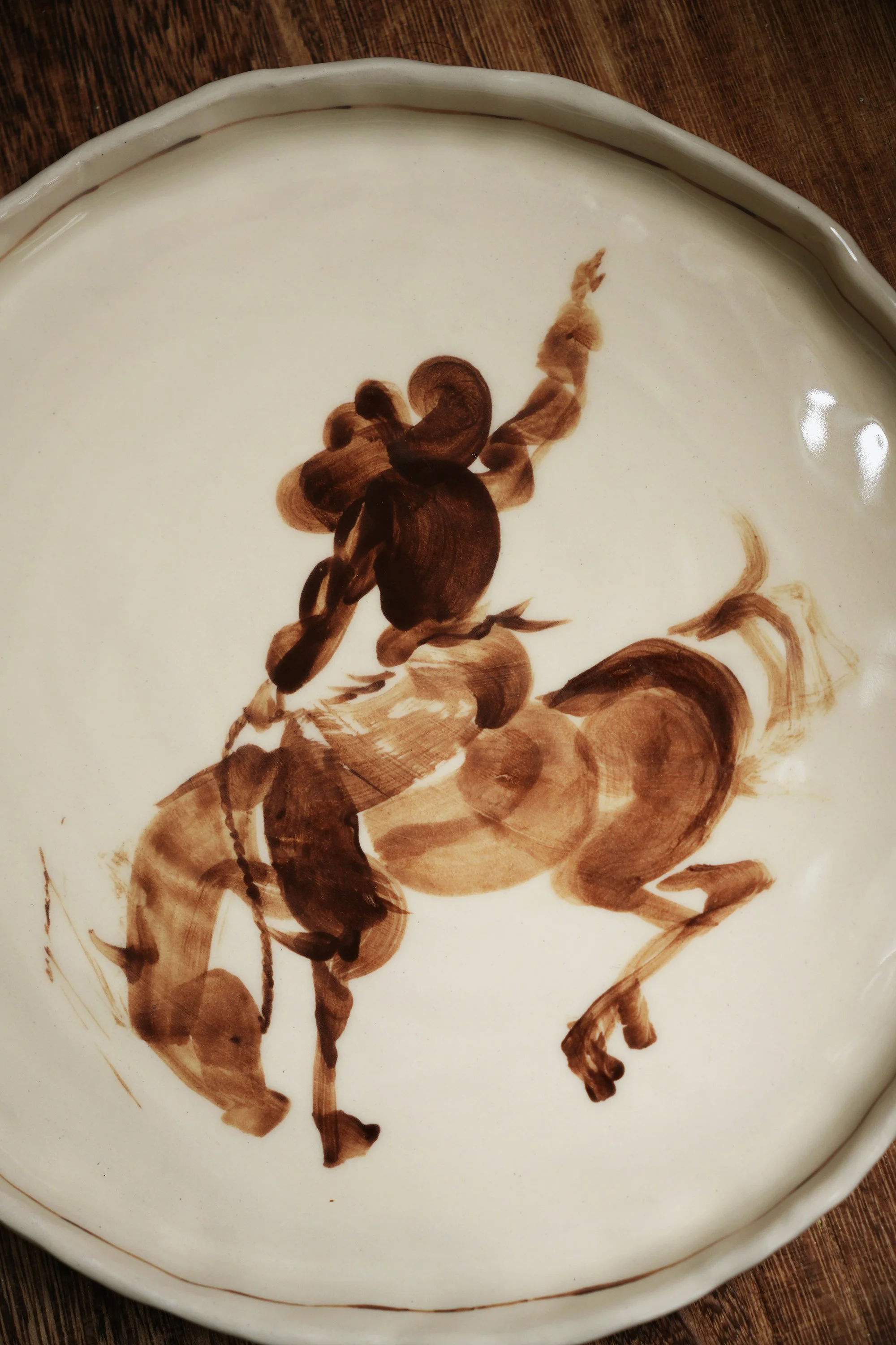 Rodeo Bronc Cowboy Plate by Curious Common.jpg