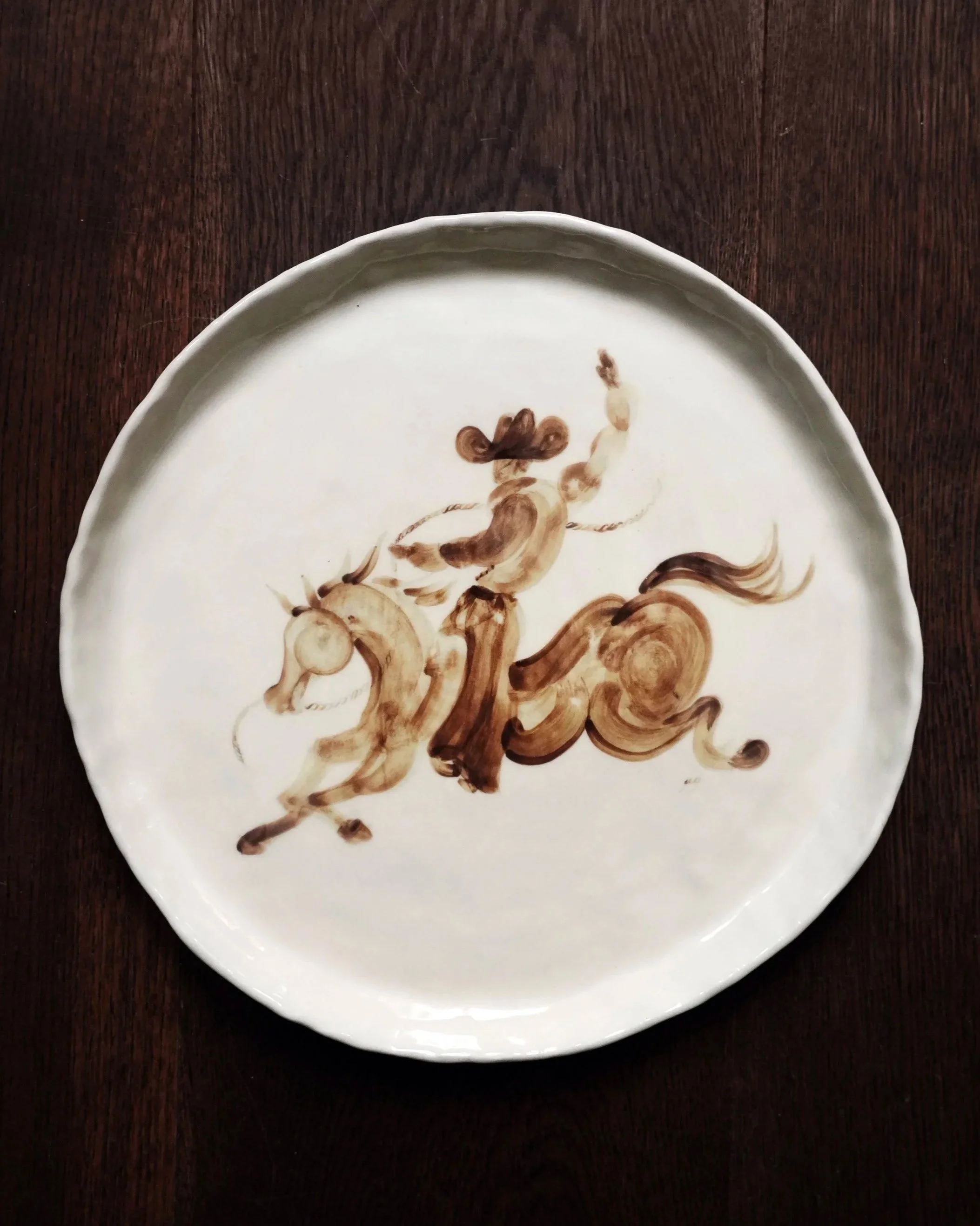 Rodeo Bucking Horse Plate, 10"