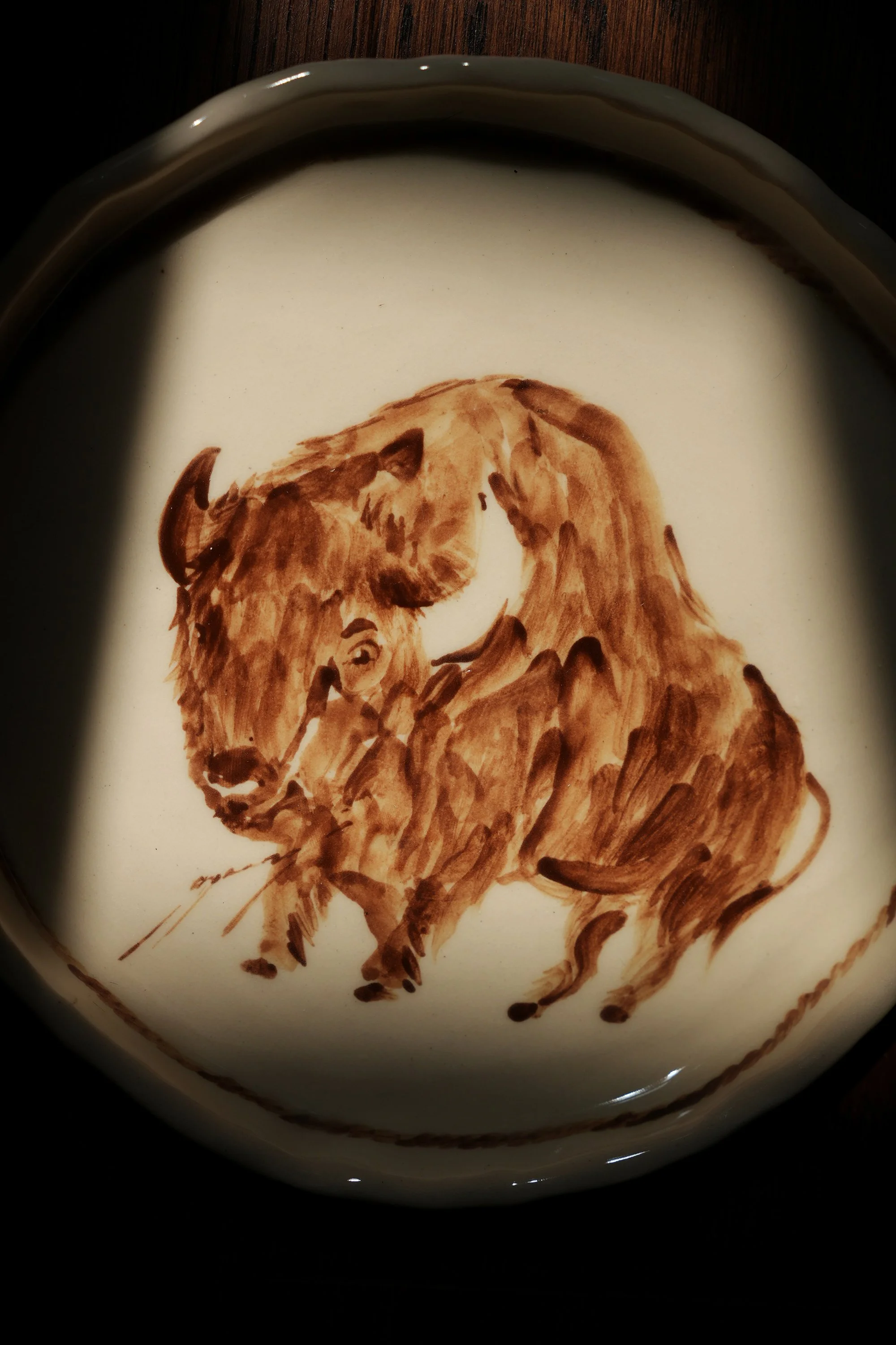Western Bison Buffalo Handpainted Ceramics by Robyn Yeang.jpg