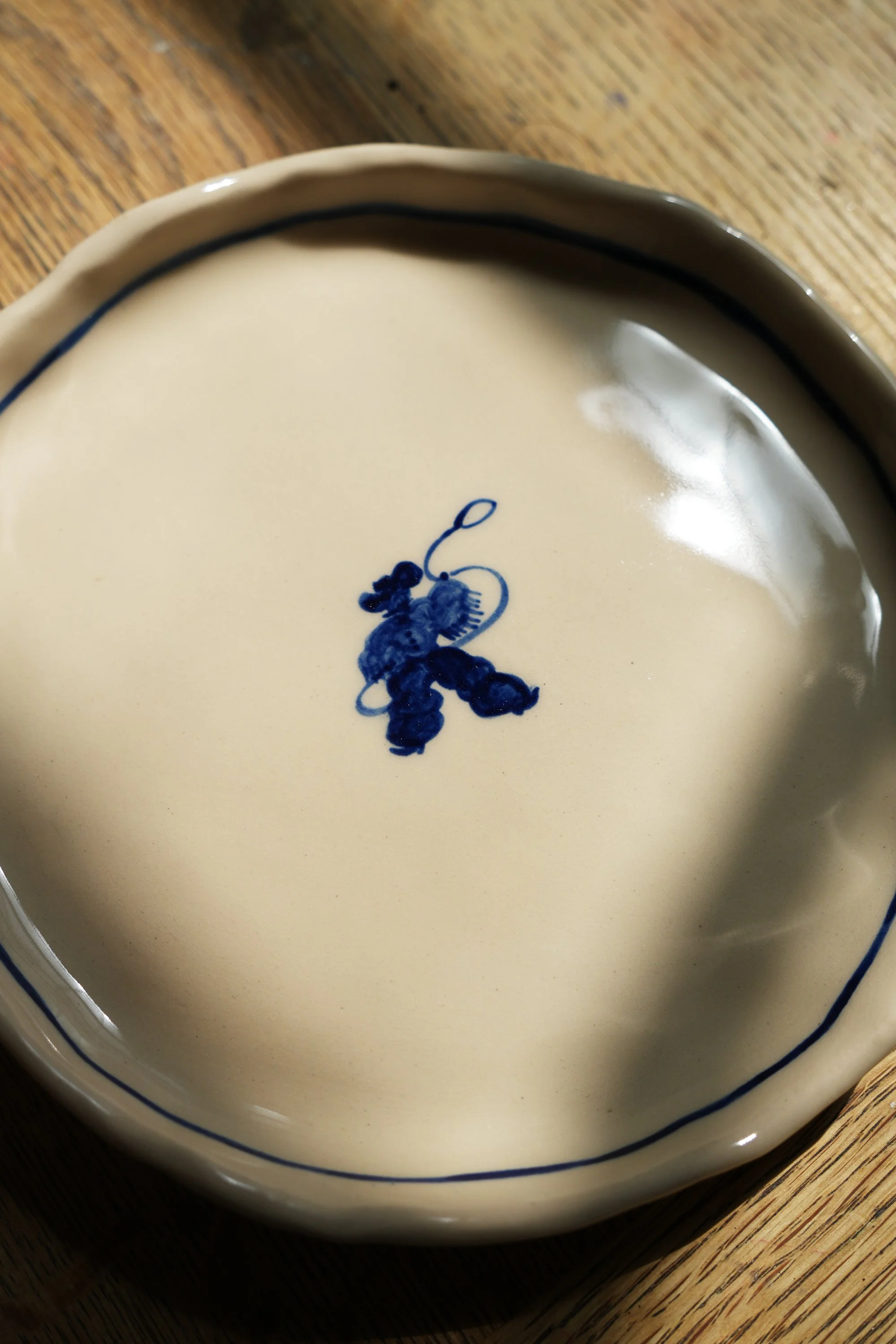 Blue Cowboy Lasso Handpainted Plate Ceramics by Curious Common.jpg