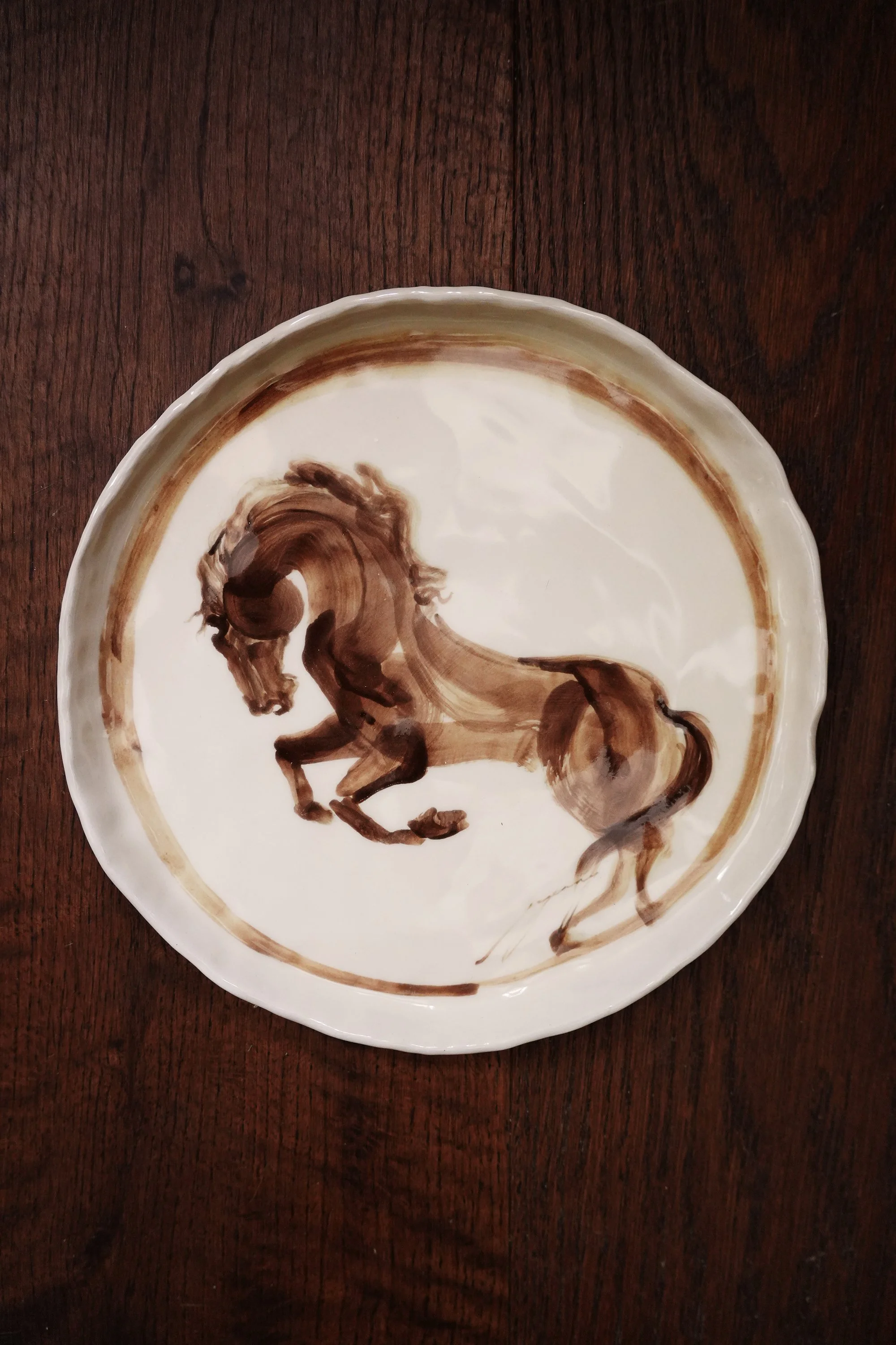 Valiant Horse Handpainted Ceramic Plate by Robyn Yeang curiouscommon.jpg