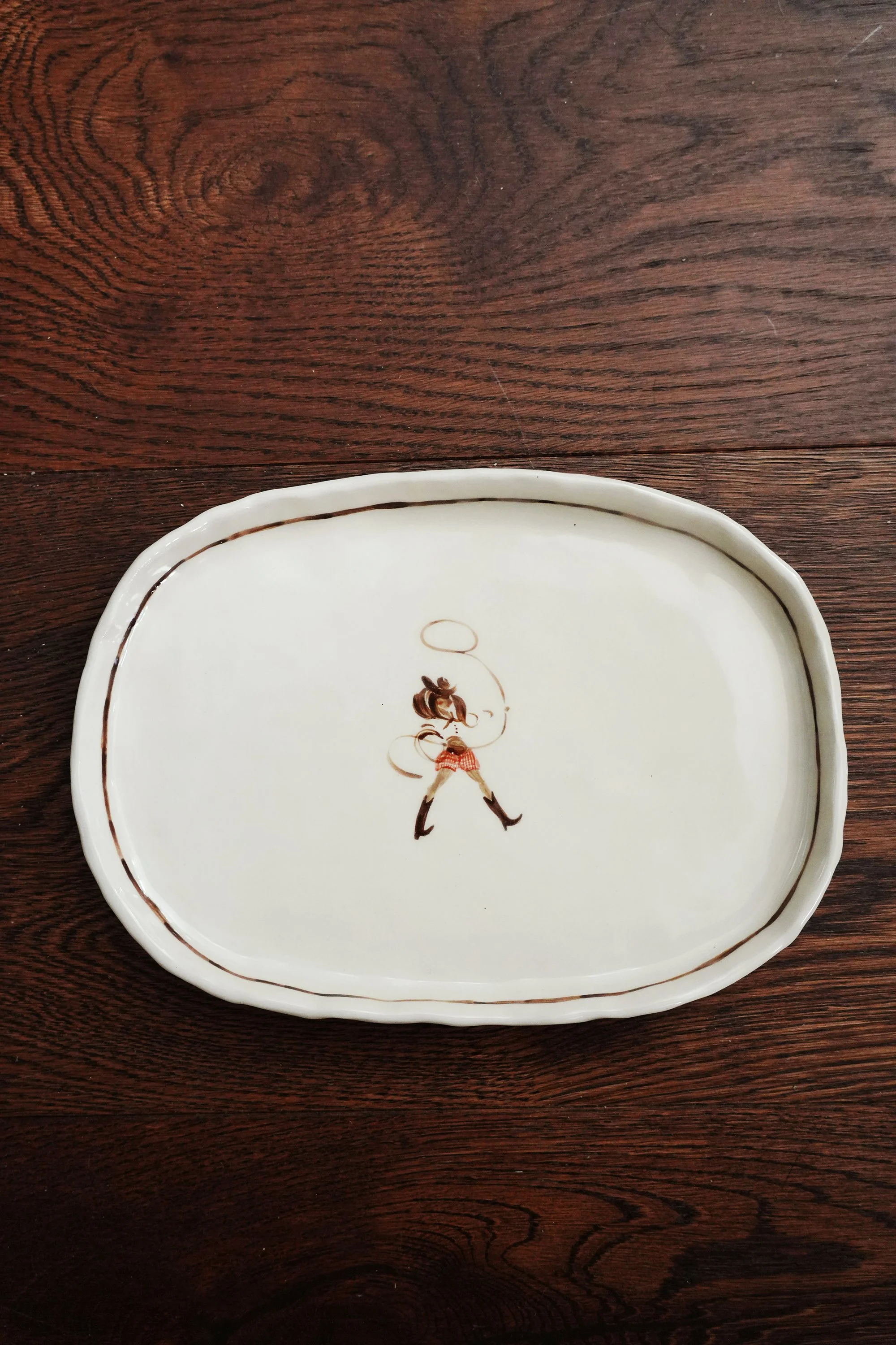 Dairy Girl Cowgirl Oval Dish by Curious Common.jpg