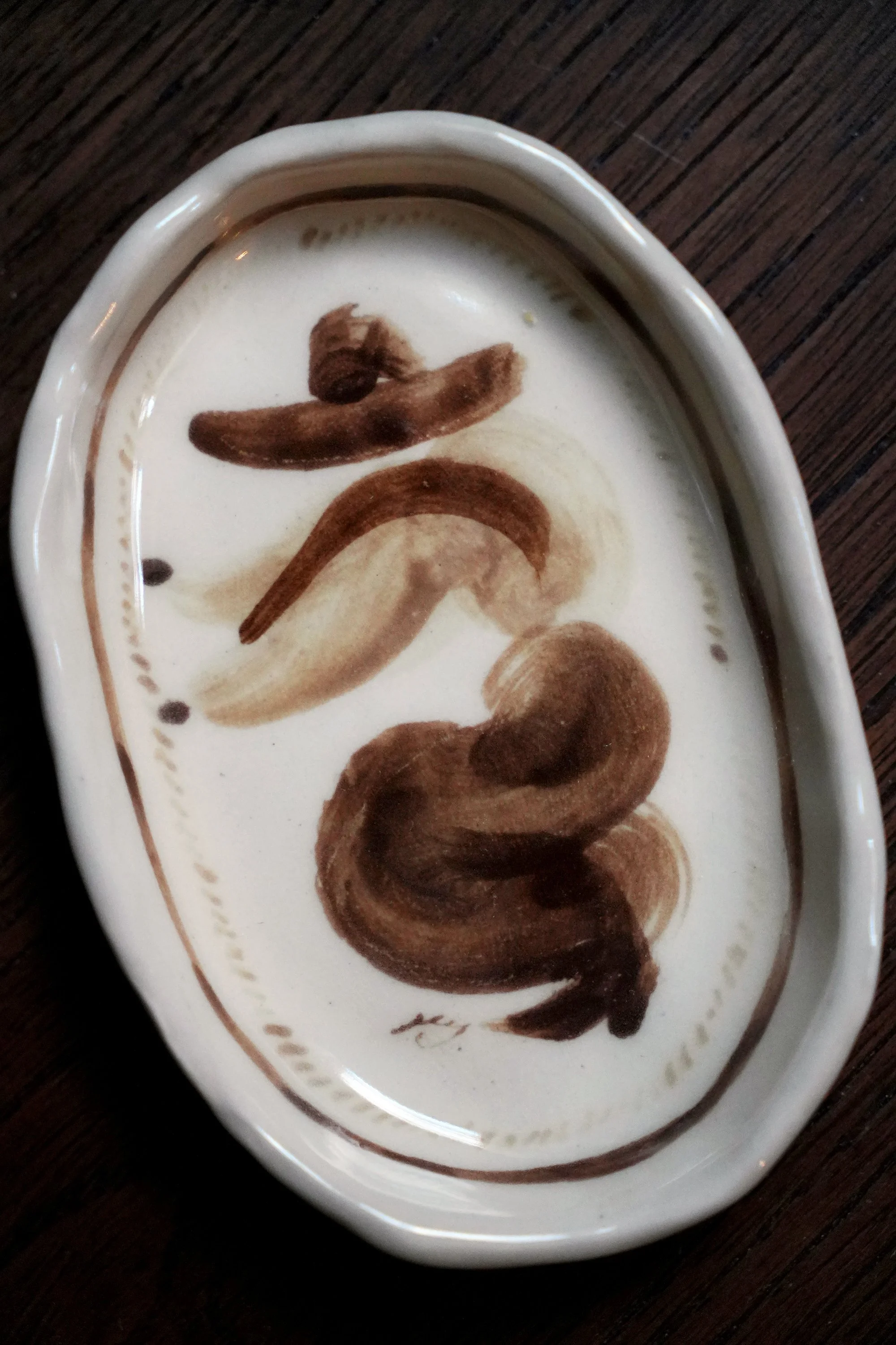 Brown Beige Cowboy Ceramic Ring Dish Curiouscommon.jpg