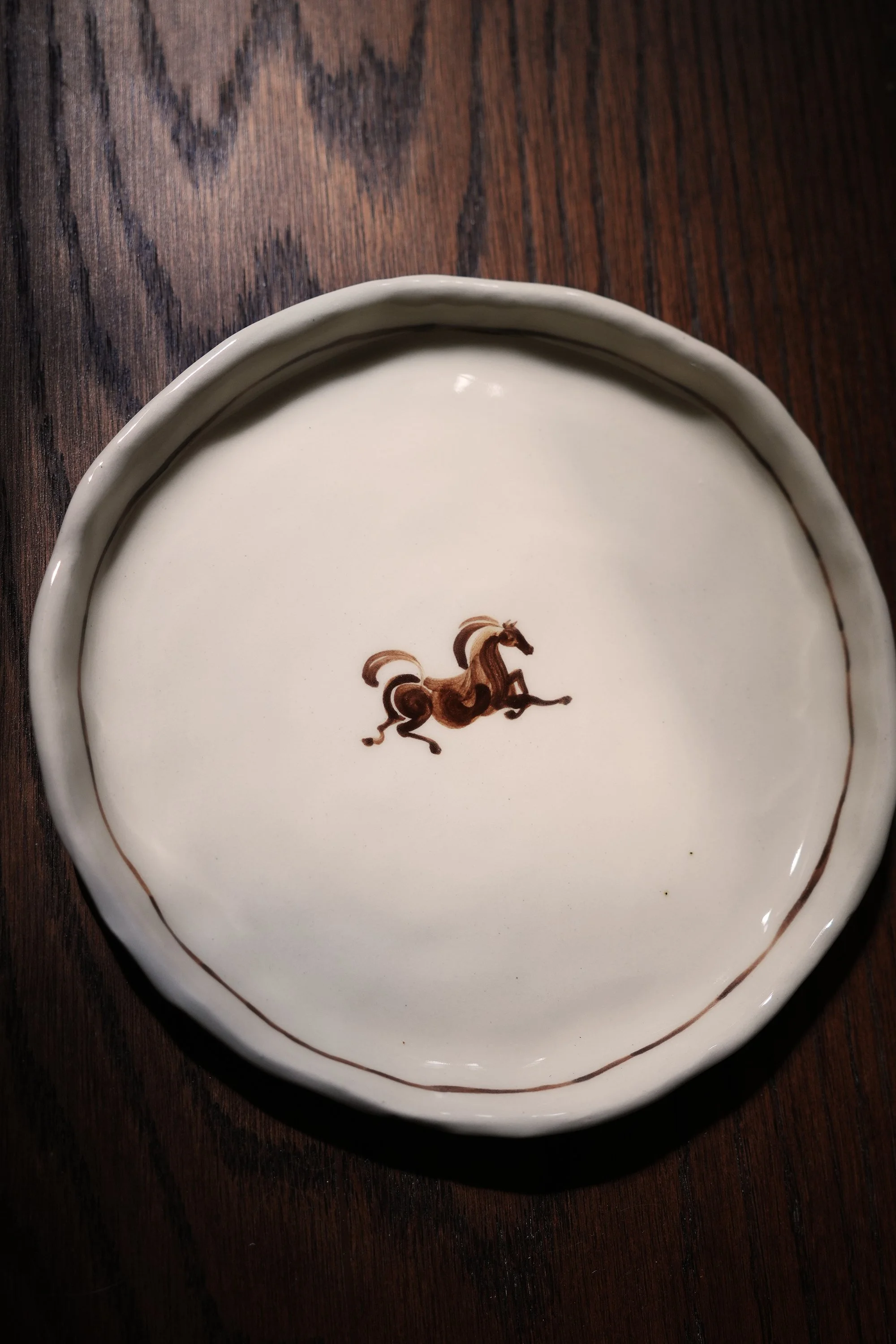 Suave Brown Horse Rustic Tableware Ceramics by Robyn Yeang.jpg