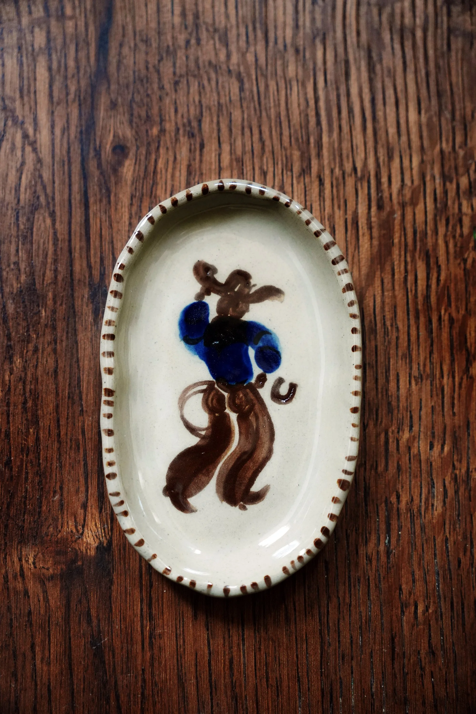 Blue Cowboy Horseshoe Ring Dish by Curiouscommon.jpg