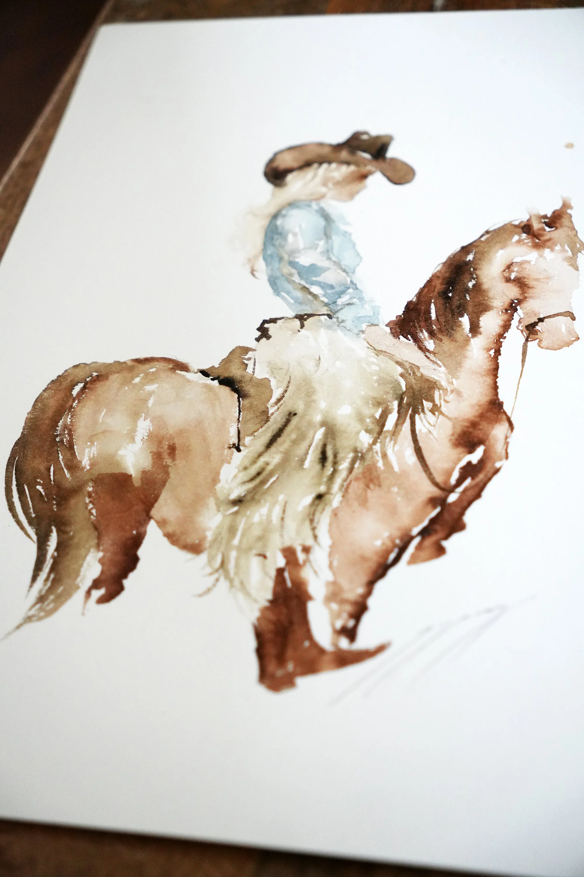 Cowgirl in Chaps signed Painting by Robyn Yeang.jpg