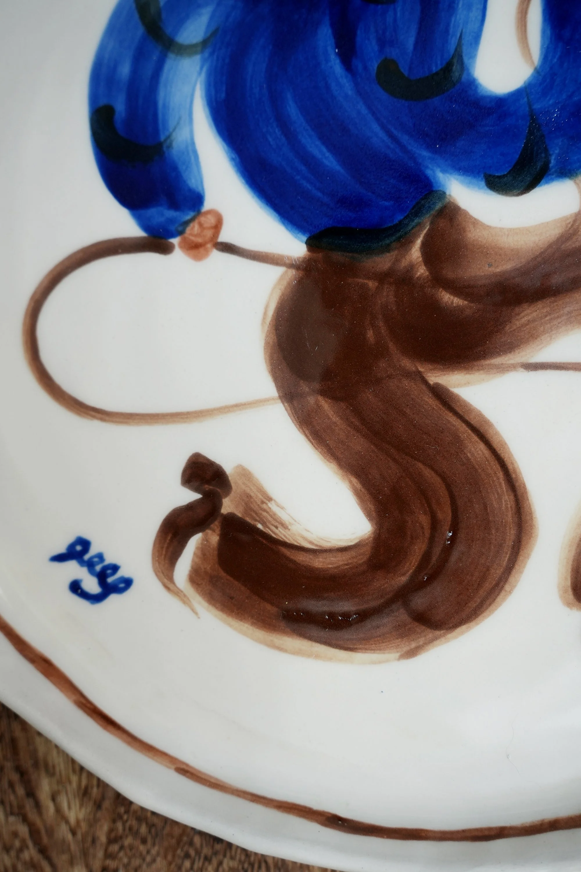 Blue Handpainted Cowboy Plate by Robyn Yeang.jpg