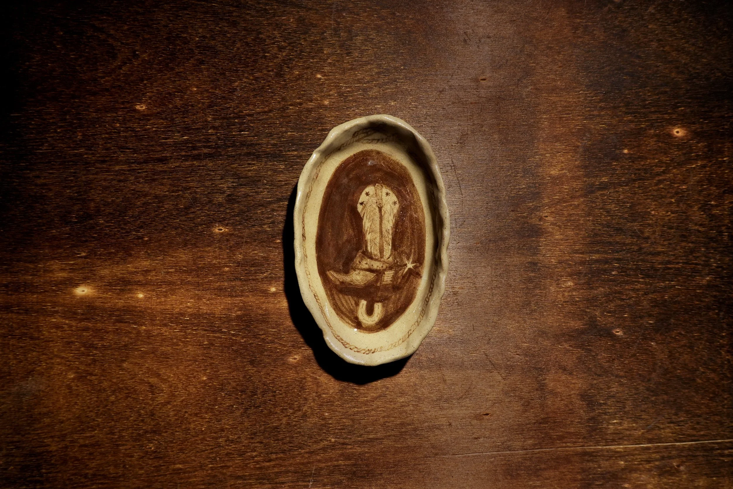 Cowboy Boot Oval Saucer Dish by curiouscommon.JPG