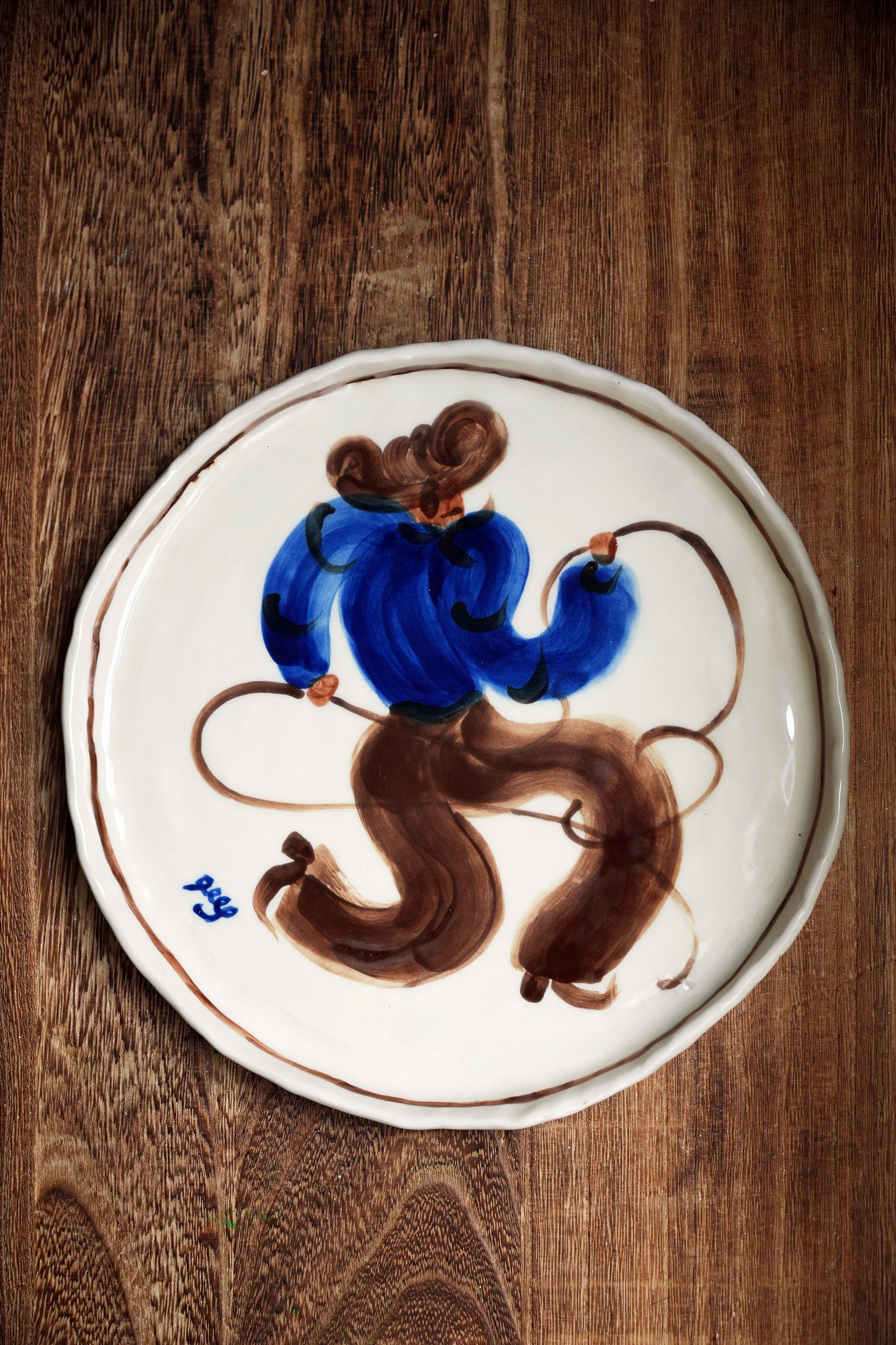 Funky Cowboy Plate Cowboy Crockery by Robyn Yeang.jpg