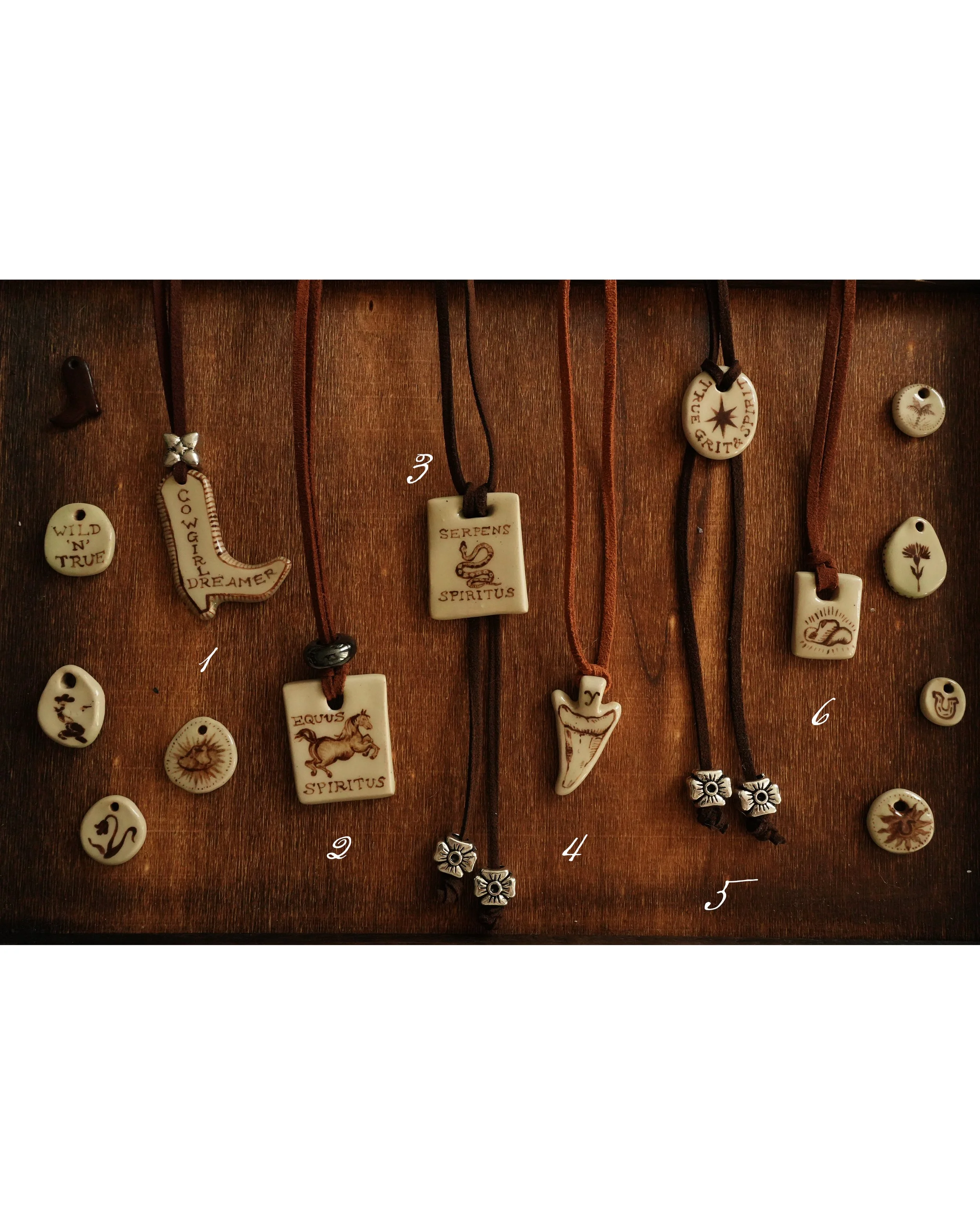 Kiln Cowboy Charms Handpainted Ceramic Pendants no.jpg