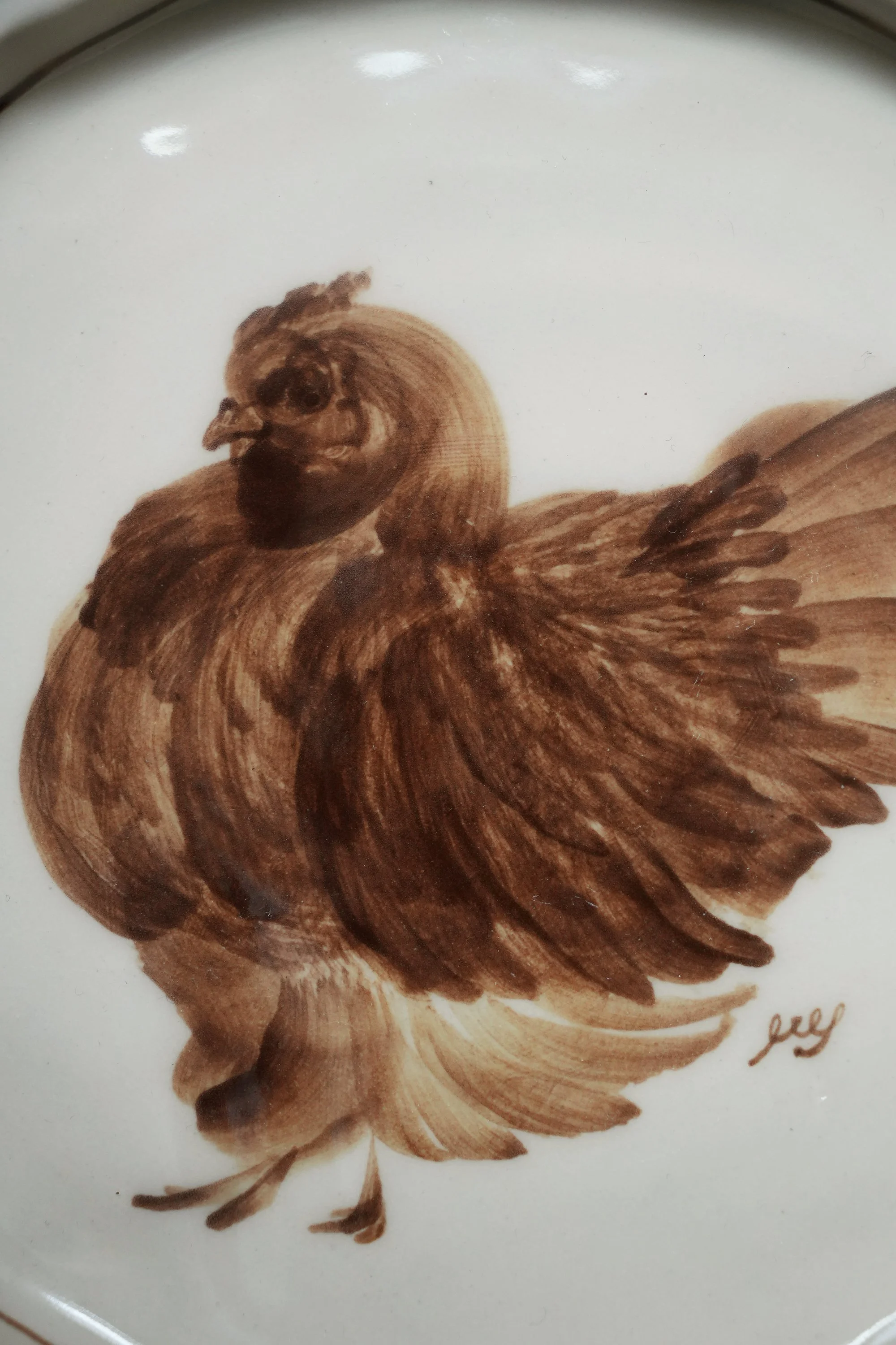 Handpainted Chicken Plate by curiouscommon.jpg